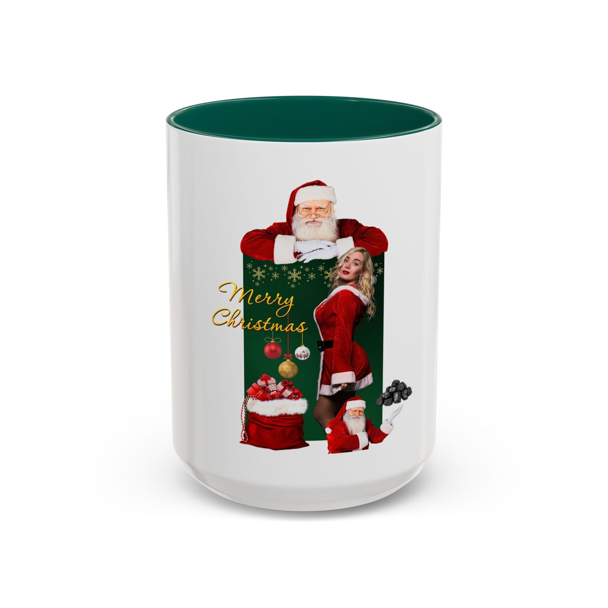 Christmas Santa & Sexy Mrs. Claus Coffee Mug (11oz/15oz) - 'Merry Christmas' Holiday Gift