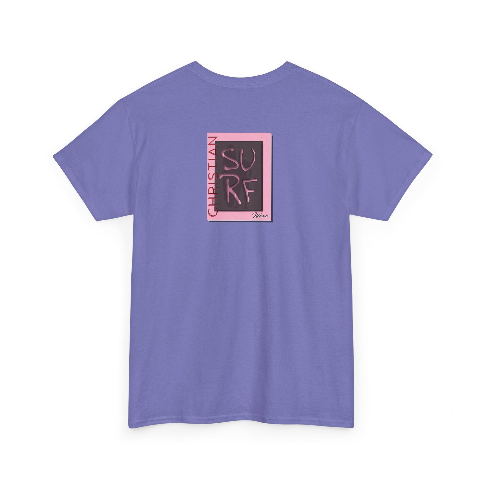 Angle at Work Surf Wear Vintage Beach Graphic - Angle riding a Surfboard Graphic Surfing Righteous Unisex Heavy Cotton Tee, Beachwear, Christian T-Shirt, Summer Fashion, Casual Style, Gift for Surfers