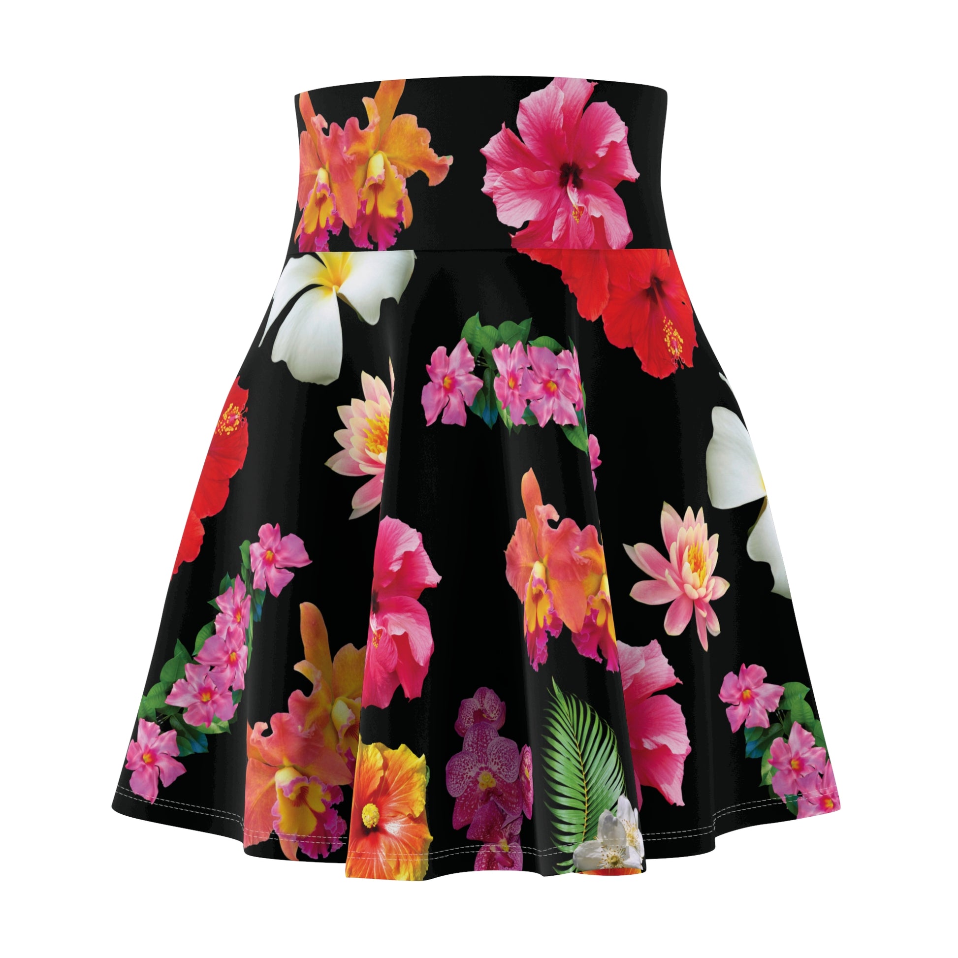 Christian Surf Wear Floral Women's Cover Up Skater Skirt - Vibrant Spring Fashion, Perfect for Parties, Beach Days, Floral Print, Everyday Wear, Summer Style