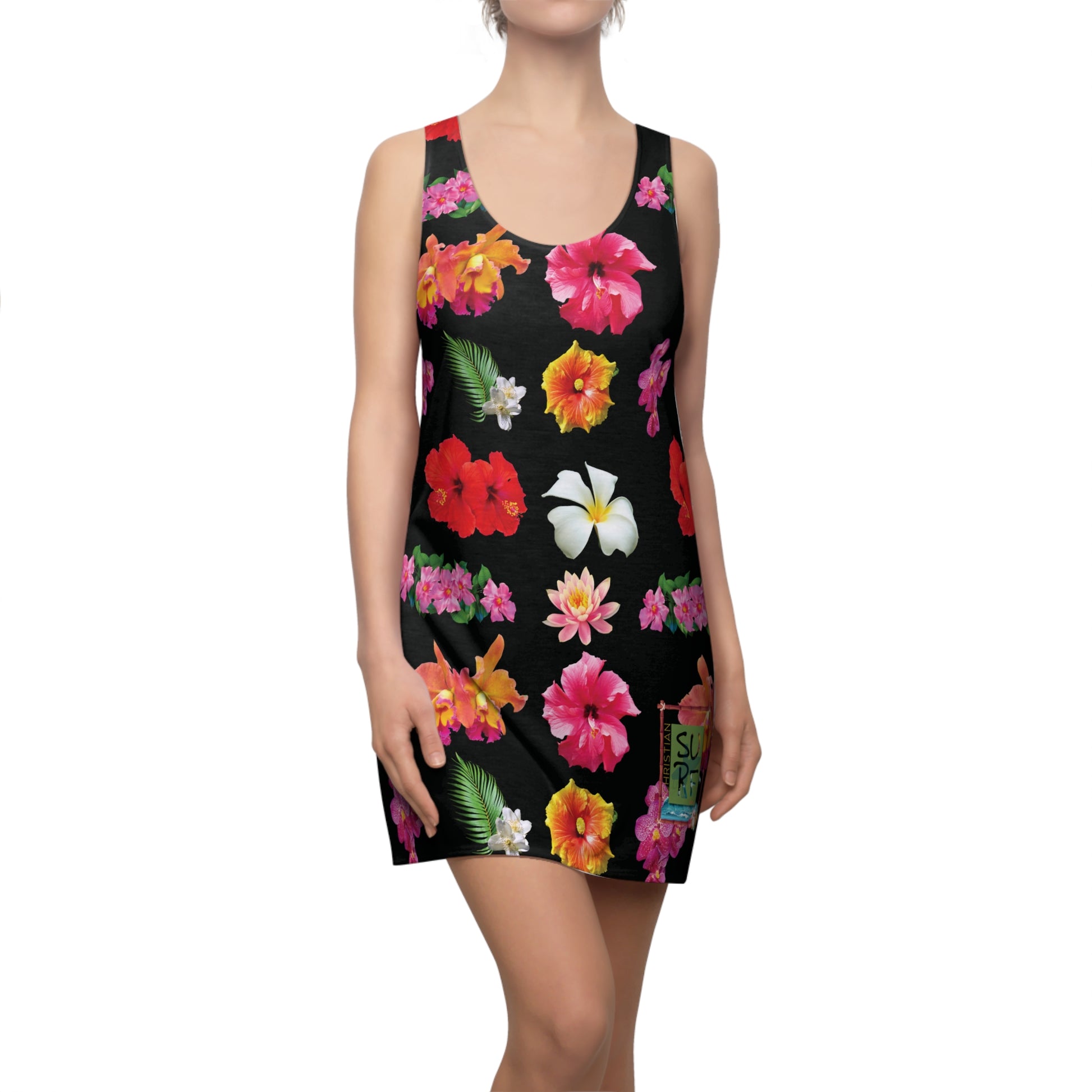 Christian Surf Wear Floral Racerback Cover Up  Dress for Summer Style | Women's Sleeveless Dress, Beachwear, Vacation Outfit, Party Dress, Casual Summer Style