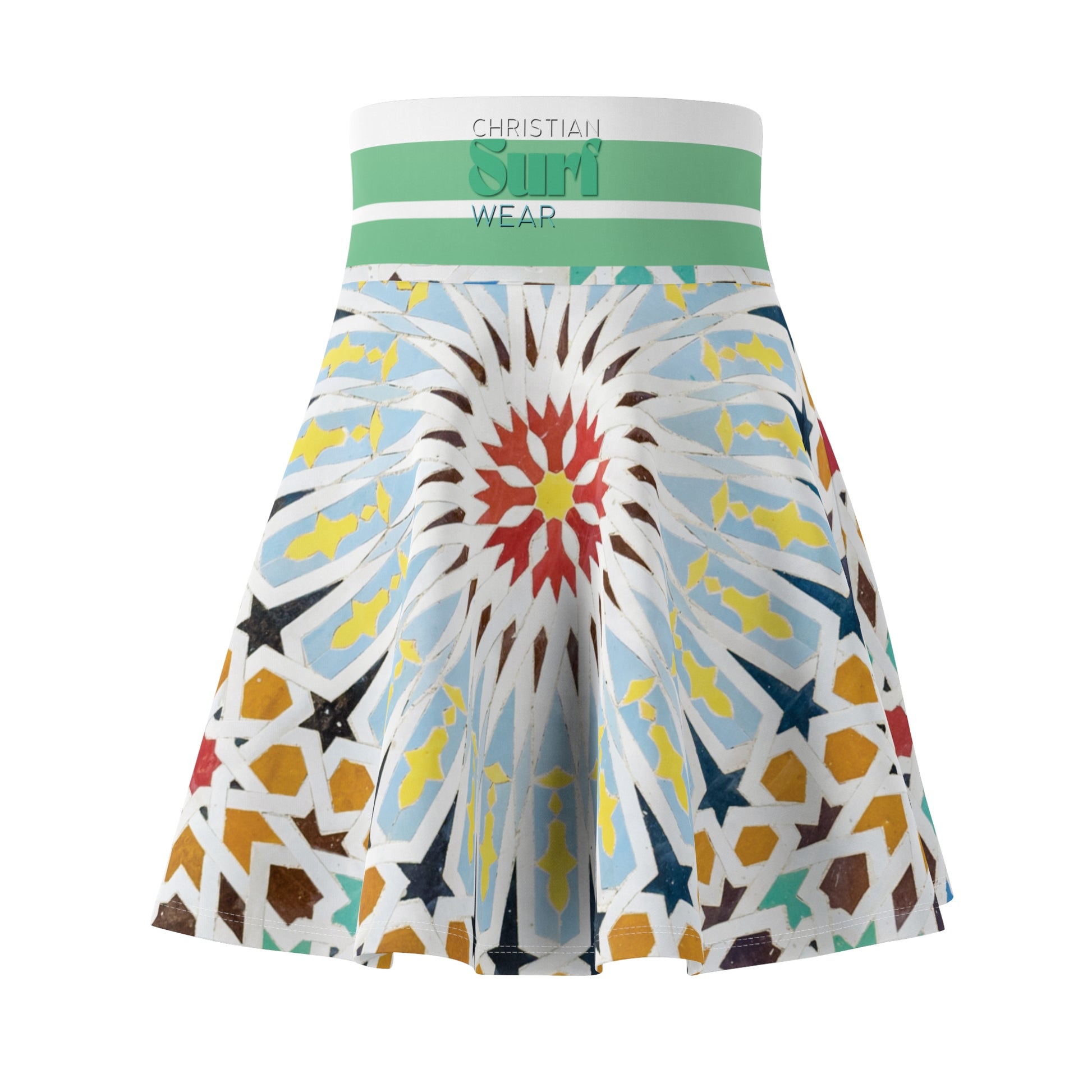 Surf Wear Summer Delight Vintage Graphic Bohemian Floral Women's Skater Skirt, Twirl Skirt, Summer Outfit, Festival Wear, Casual Chic