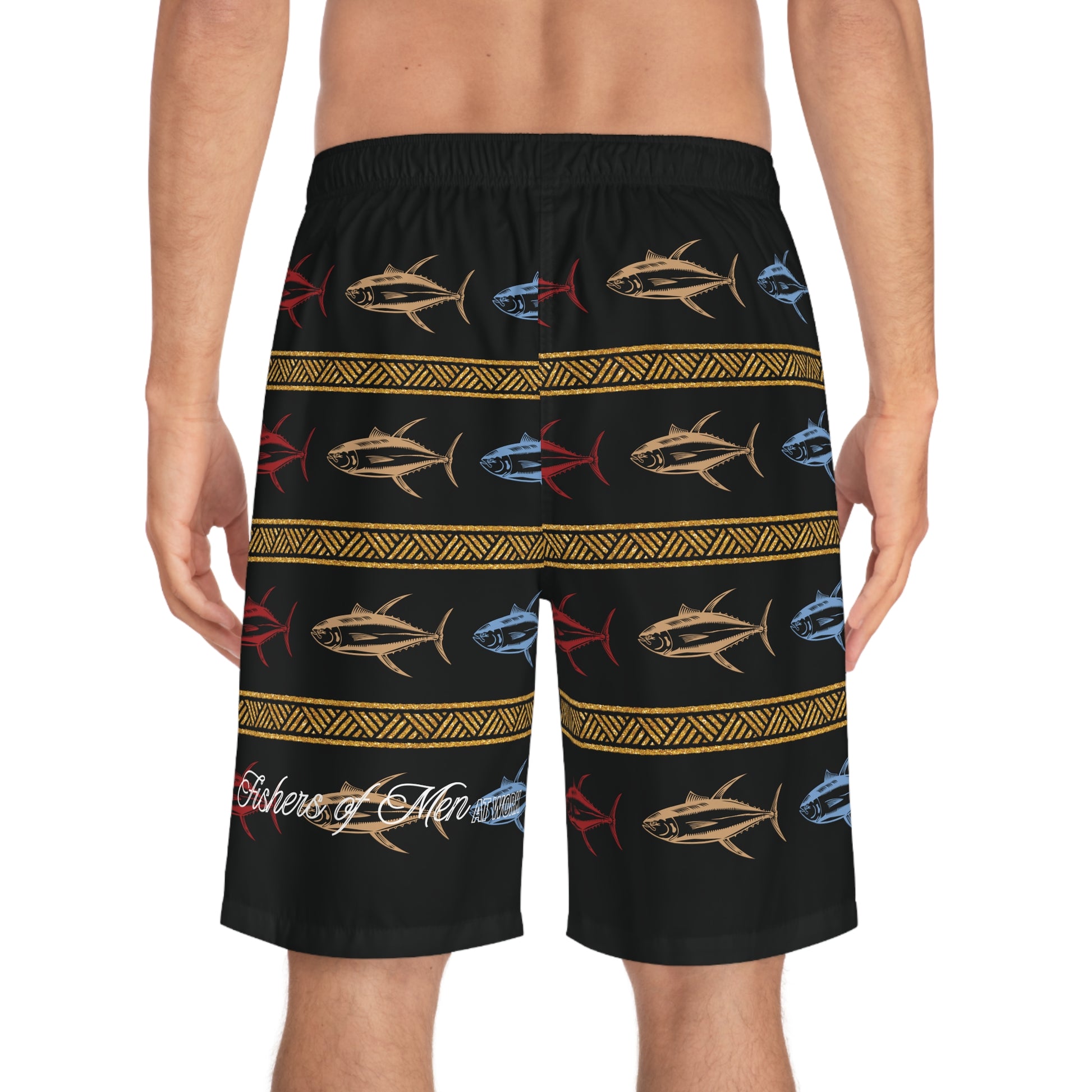 Christian Surf Wear Fishers of Men at Work-Fishing Board Shorts