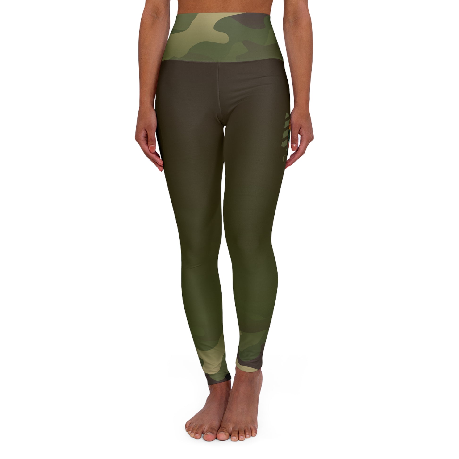 Compression Leggings | CSW™ Christian Surf Wear 'Command the Current' Brown-to-Black Camo Gradient