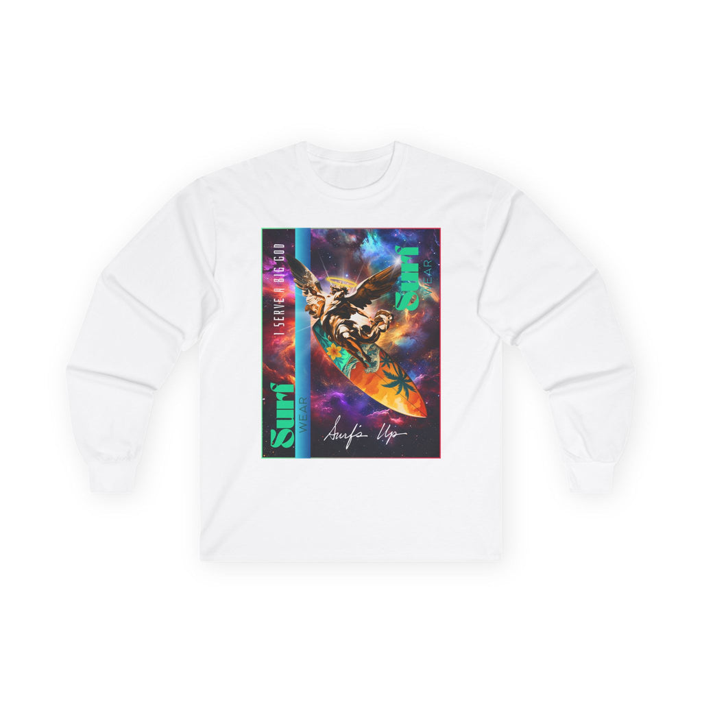 Retro Surf Art Long Sleeve Tee, Vintage Surfing Shirt, Beach Lover Gift, Unisex Casual Wear, Summer Vibe Apparel, Travel T-Shirt
