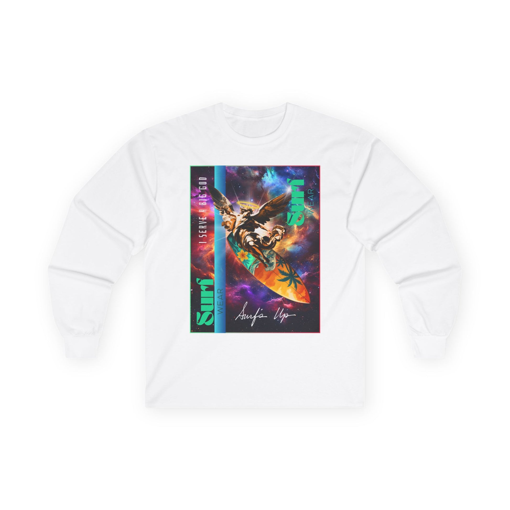 Retro Surf Art Long Sleeve Tee, Vintage Surfing Shirt, Beach Lover Gift, Unisex Casual Wear, Summer Vibe Apparel, Travel T-Shirt