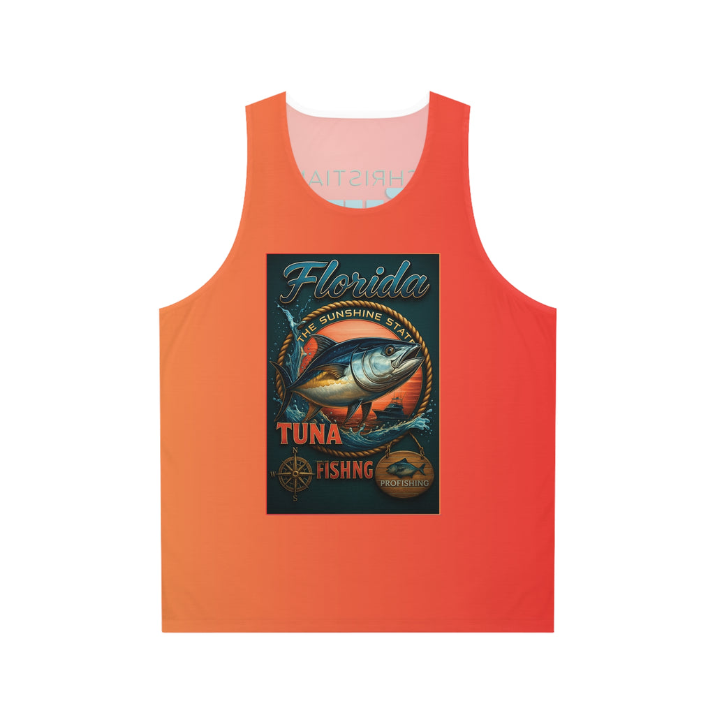 Christian Surf Wear Florida Tuna Fishing Unisex Tank Top, Summer Apparel, Fishing Gear, Beach Wear, Gift for Fishermen, Outdoor Adventures