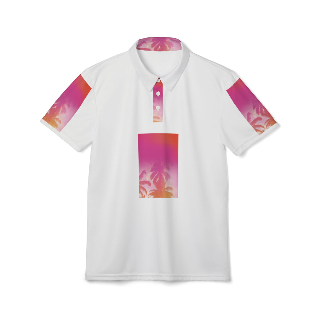 Vibrant Sunset Polo Shirt | Unisex AOP Tropical Shirt, Summer Fashion, Beachwear, Vacation Essentials, Gift for Him/Her