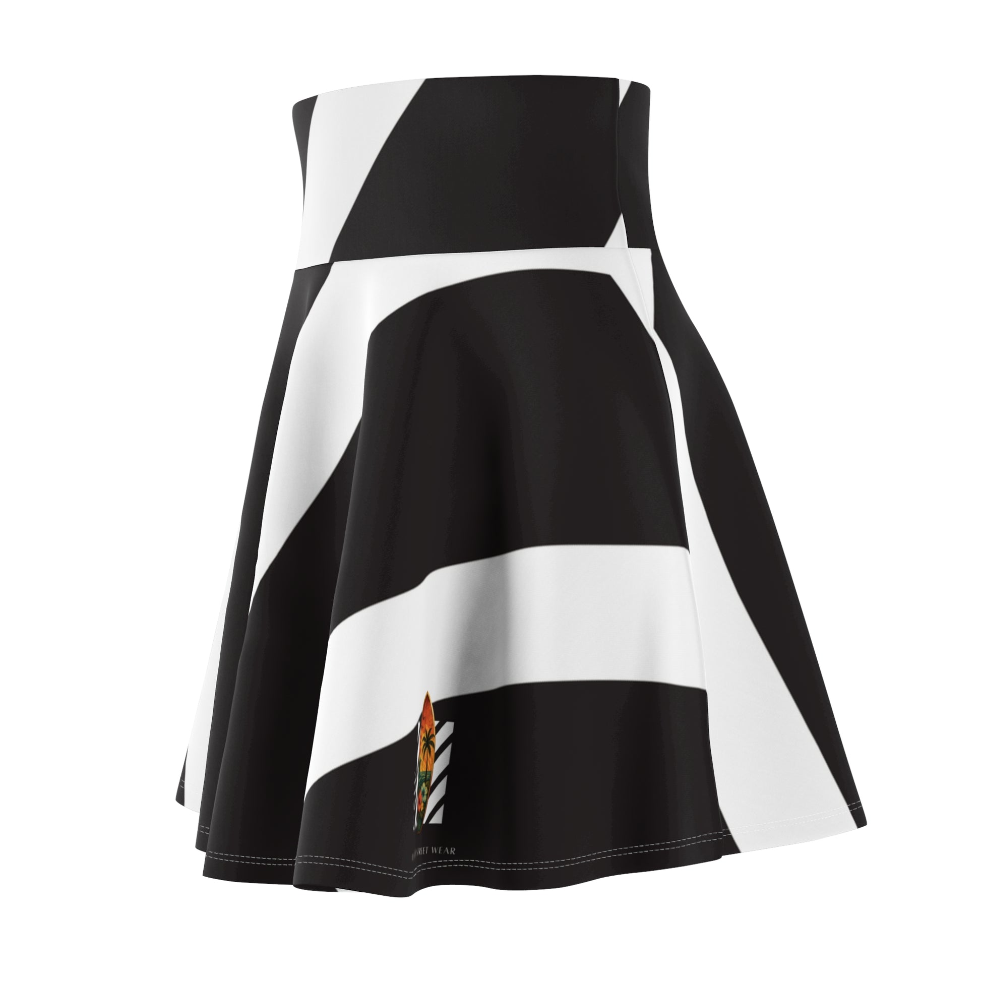 Christian Surf Wear Typography CSW Chic Women's Skater Skirt, Perfect for Casual Outings, Parties, Festivals, Date Nights, Trendy Summer Fashion