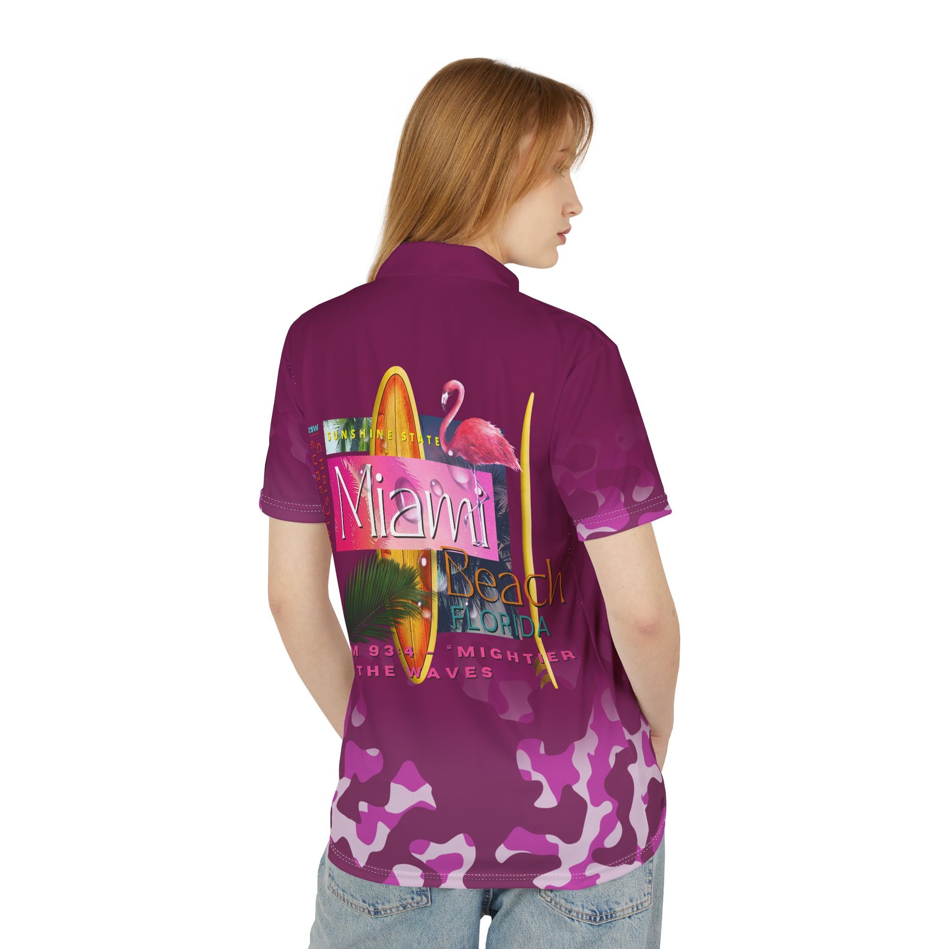 Christian Surf Wear Polo Shirt - Vintage Militant Miami Beach Theme