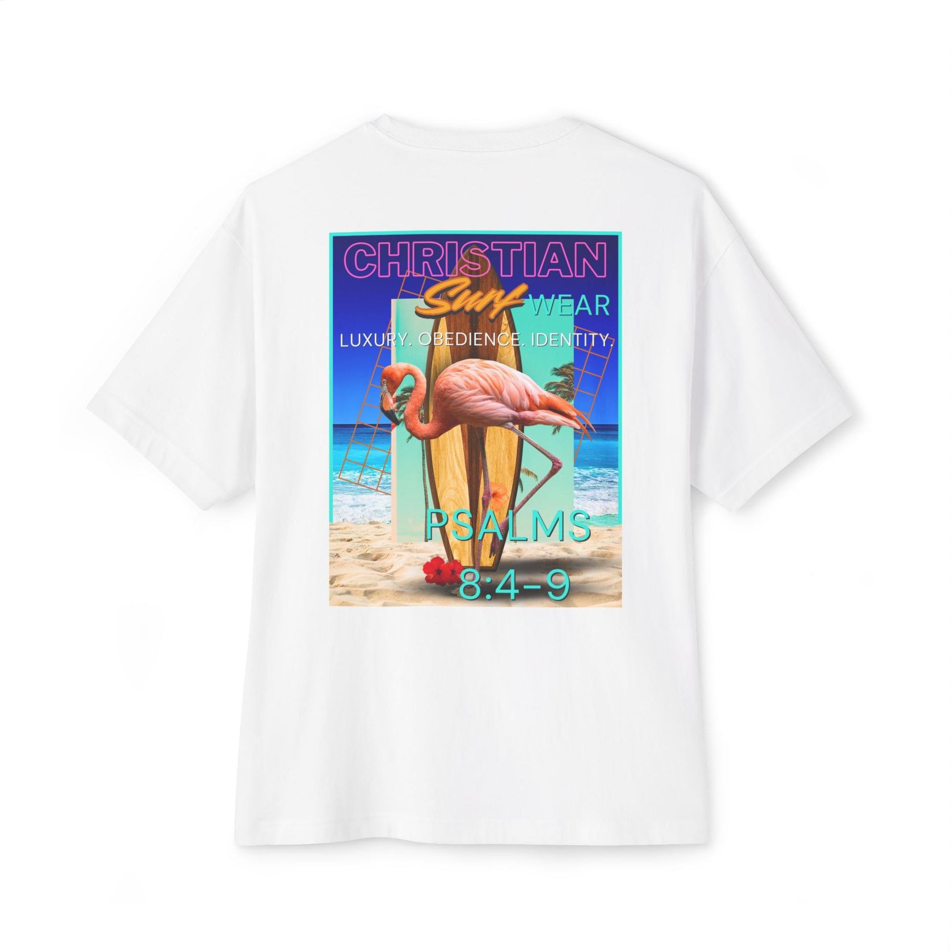 Christian Surf Wear Retro Vibrant-Inspired Unisex Oversized Boxy Tee, Beach Vibes, Faith Apparel, Summer Wear, Casual Christian Fashion