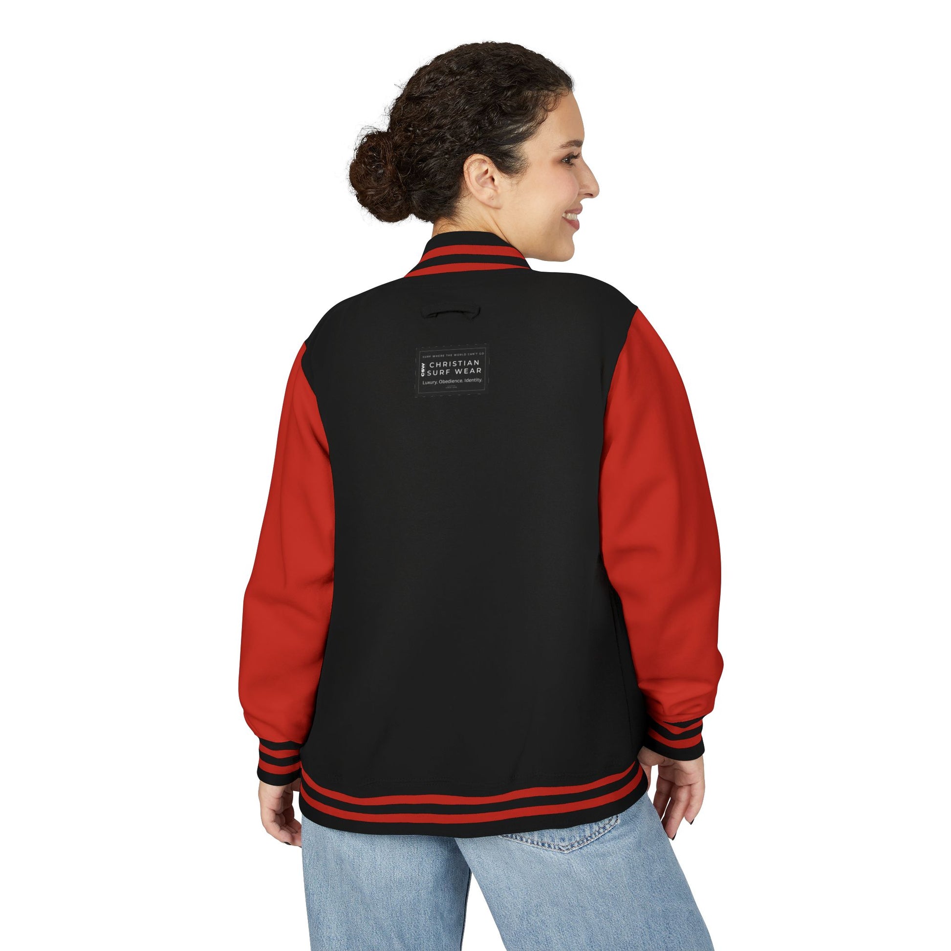 Christian Surf Wear Classic Unisex Heavyweight Letterman Jacket - Stylish Casual Wear for Youth, College, & Sporty Vibes, Great for Gifts, Sports Events, and Cool [...]