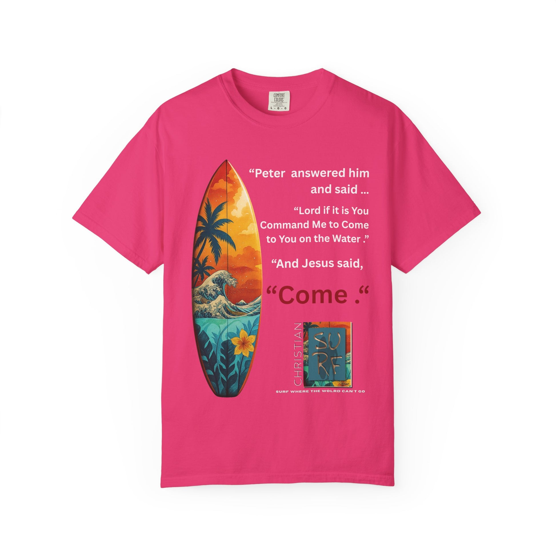 Move by Faith | Street Wear Vintage Surf Board Graphic Art Work Unisex T-Shirt - Christian Surf Wear