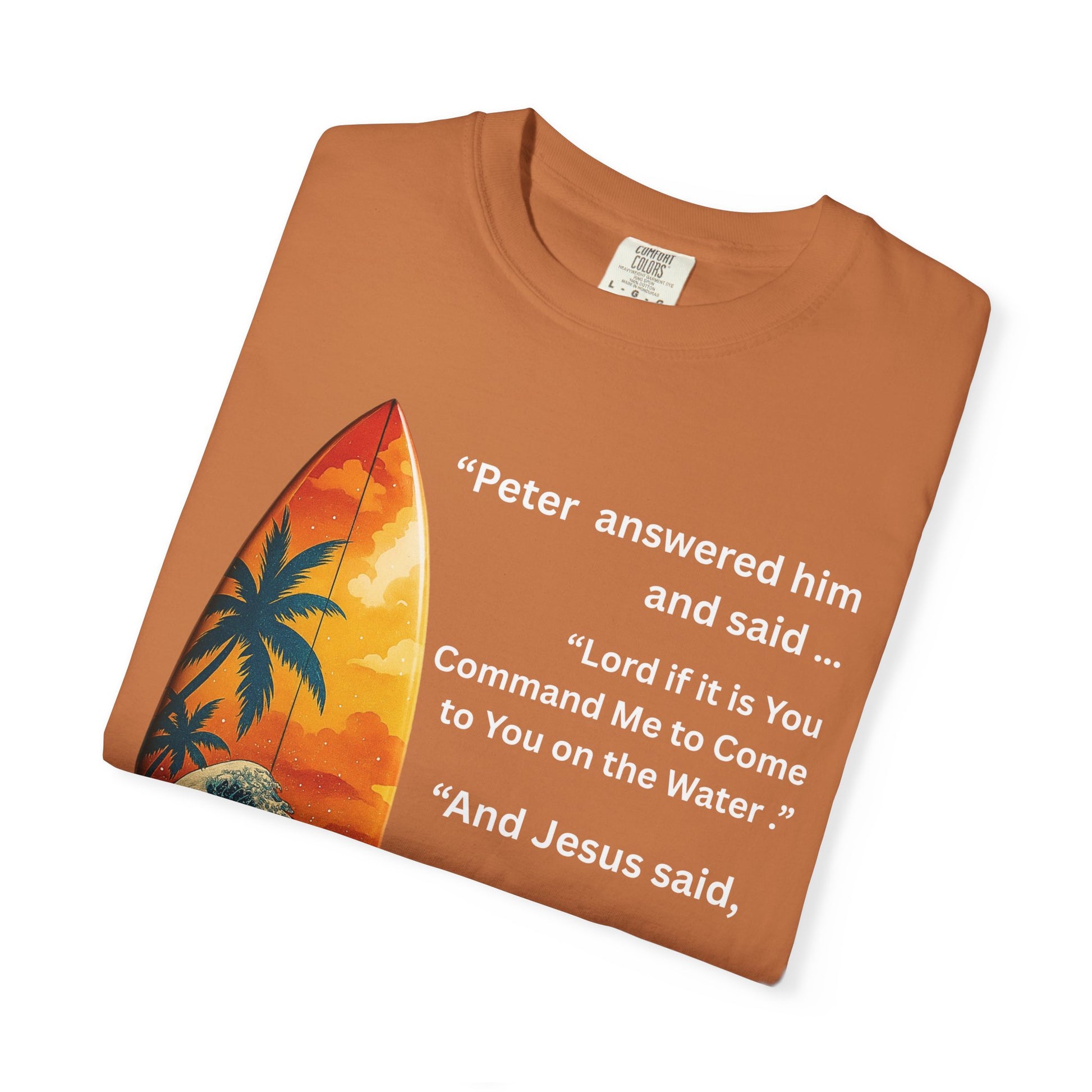 Move by Faith | Street Wear Vintage Surf Board Graphic Art Work Unisex T-Shirt - Christian Surf Wear