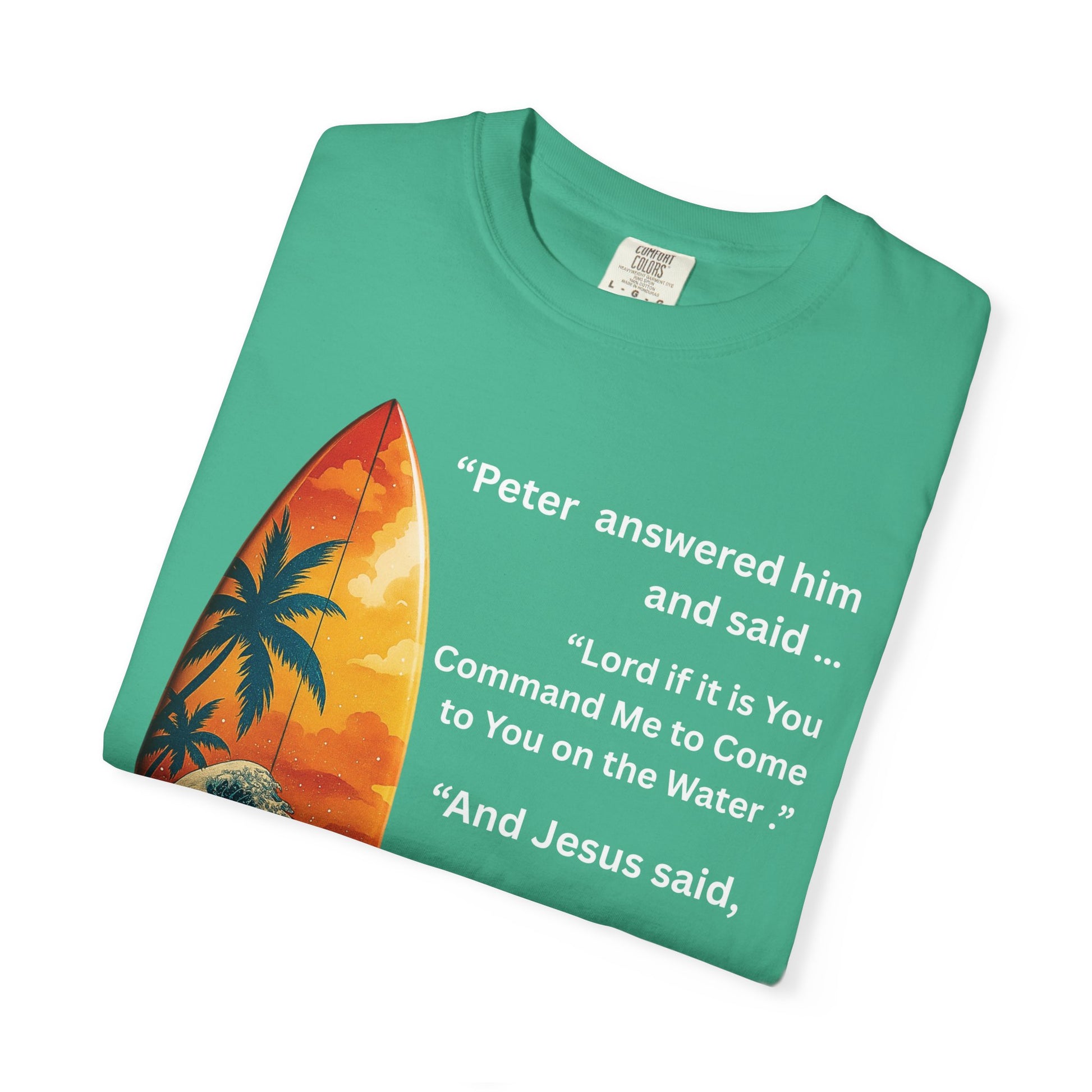 Move by Faith | Street Wear Vintage Surf Board Graphic Art Work Unisex T-Shirt - Christian Surf Wear