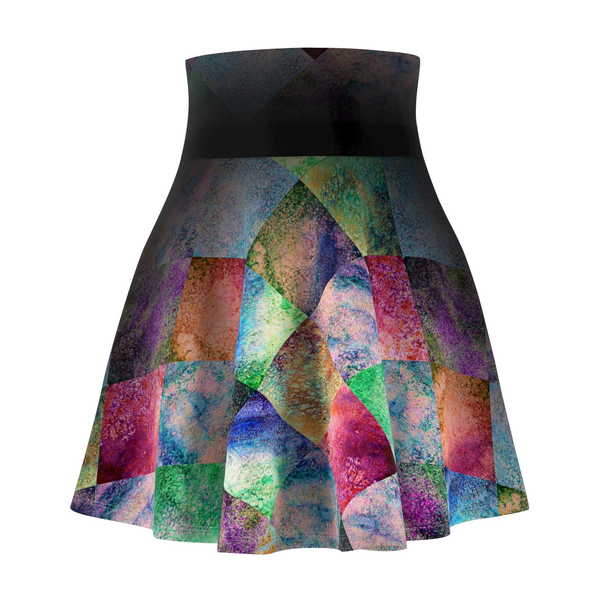 Surf Wear Vintage Graphic Colorful Women's Skater Skirt - Fun Casual Wear for Festivals, Summer Events, Parties, Everyday Style, Unique Fashion Statement