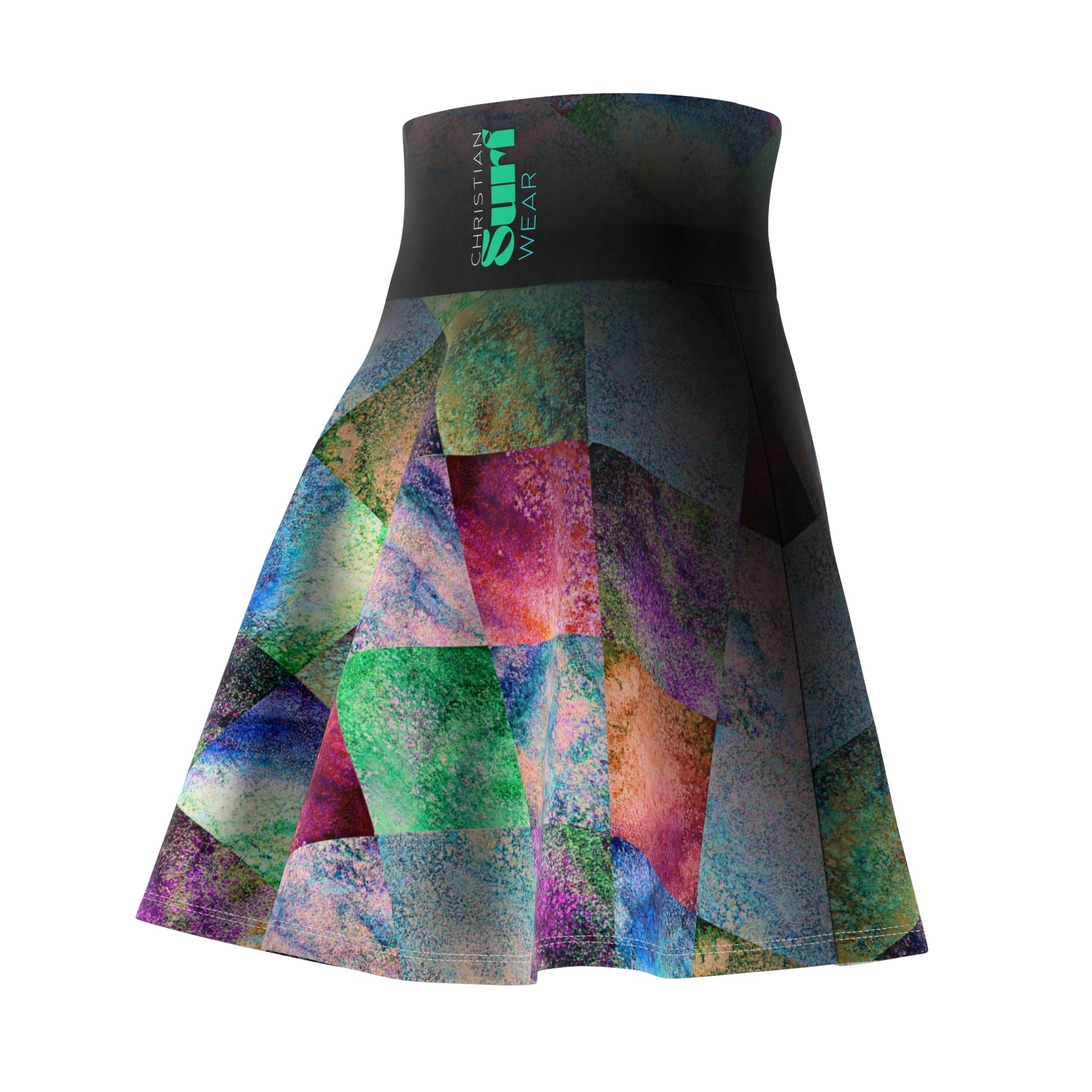 Surf Wear Vintage Graphic Colorful Women's Skater Skirt - Fun Casual Wear for Festivals, Summer Events, Parties, Everyday Style, Unique Fashion Statement