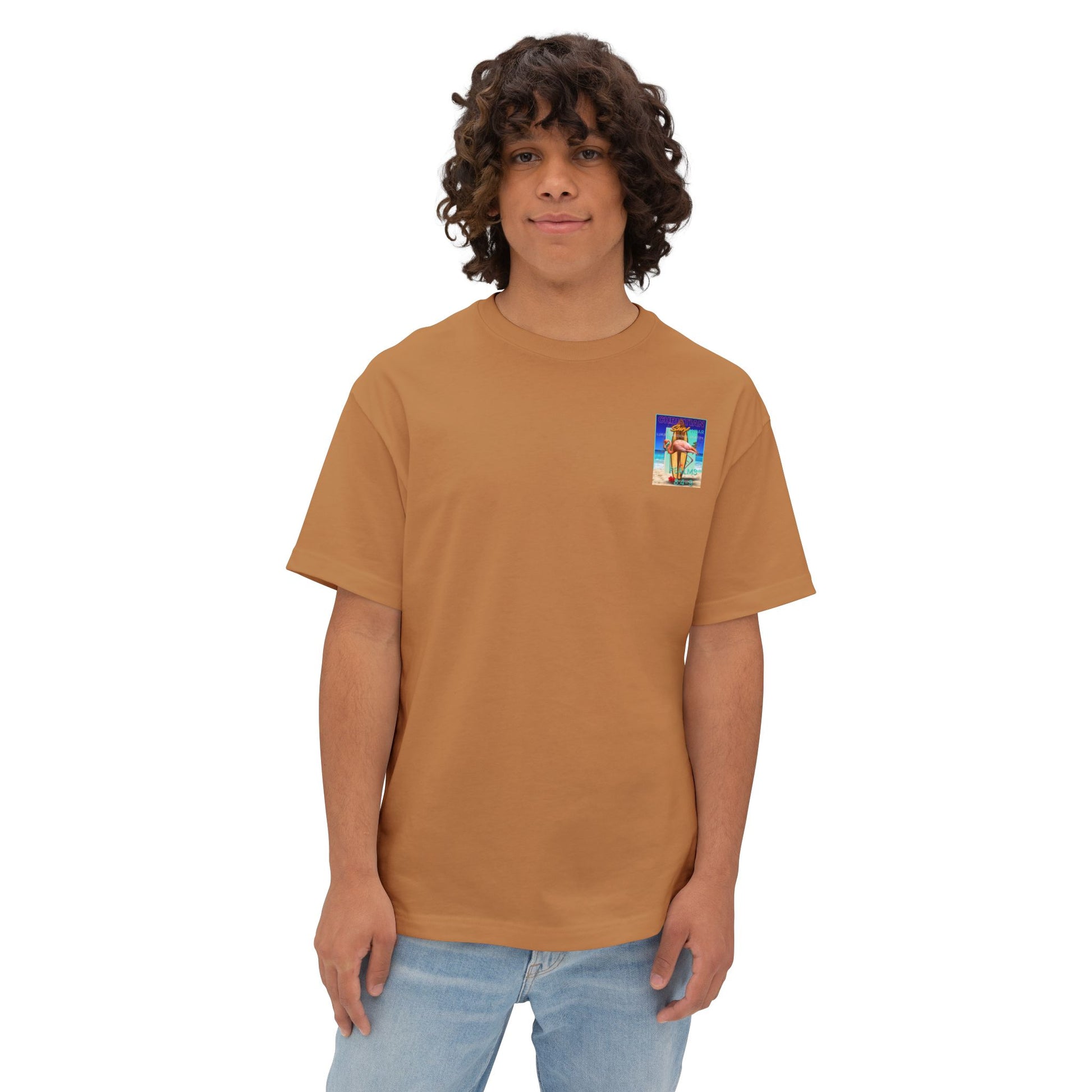 Christian Surf Wear Retro Vibrant-Inspired Unisex Oversized Boxy Tee, Beach Vibes, Faith Apparel, Summer Wear, Casual Christian Fashion