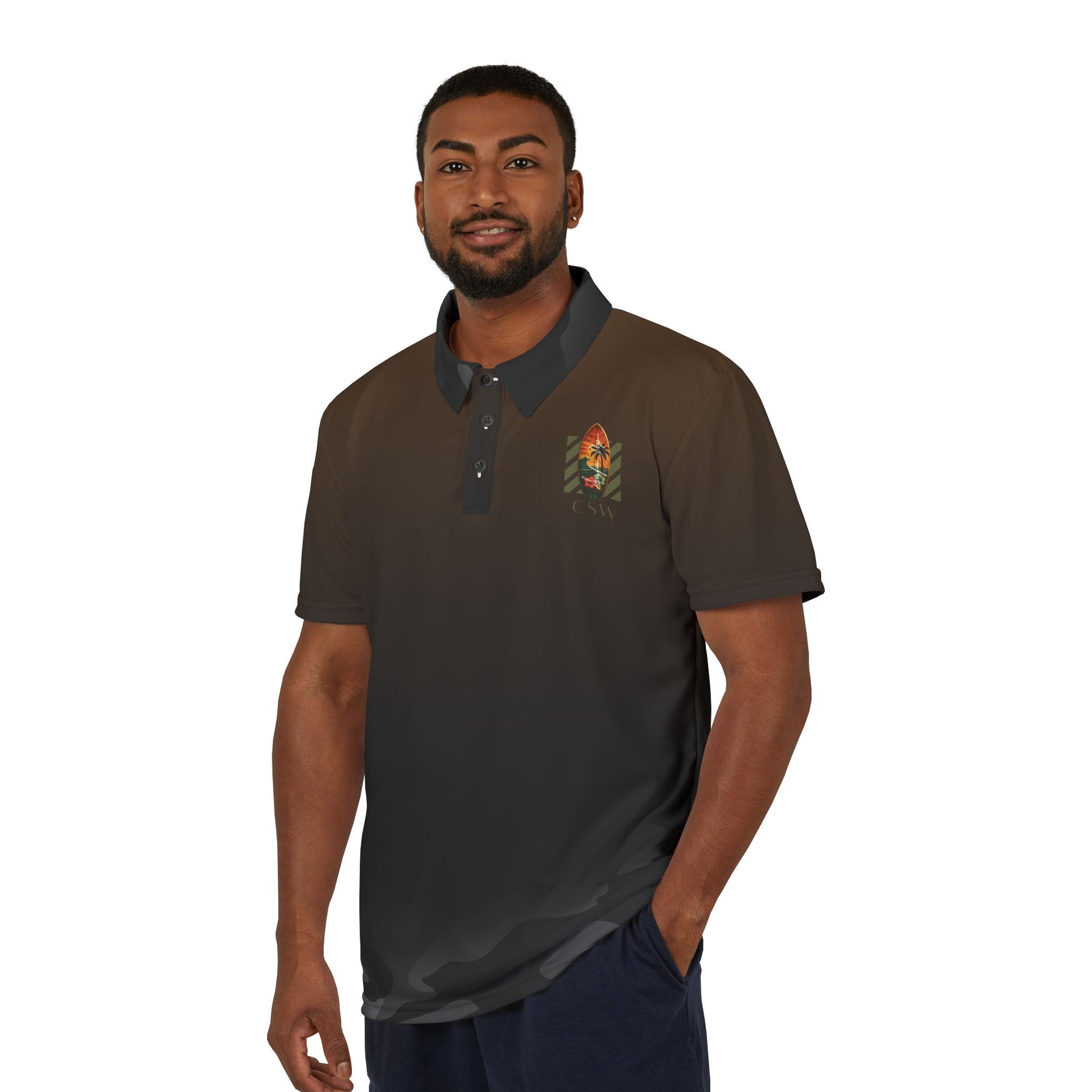Christian Surf Wear Gradient Polo Shirt by Hagios Street Wear | CSW Signature Anointed Gear for Kingdom Leaders
