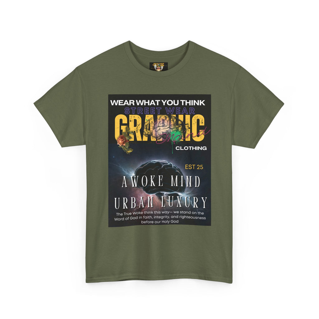 Urban Luxury Graphic Mind Clothing Tee, Woke Mind Heavy Cotton Tee - Comfortable Street Style Shirt, Gift for Trendsetters, Cool Graphic