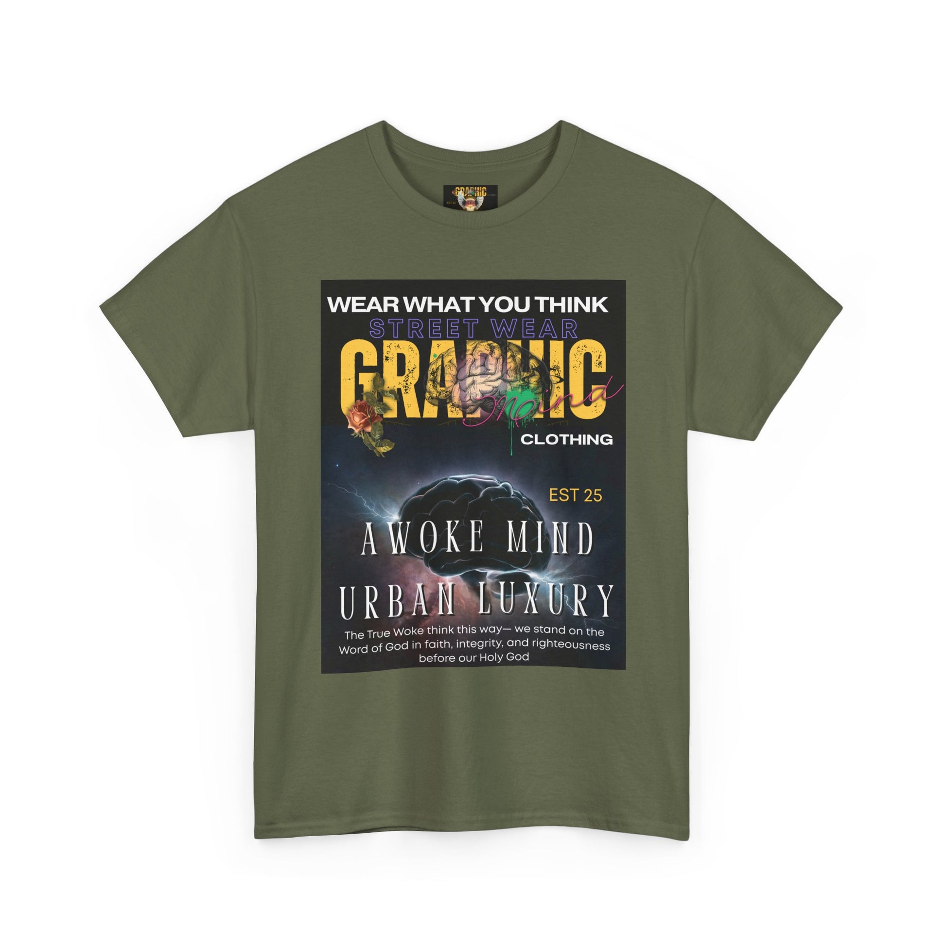 Urban Luxury Graphic Mind Clothing Tee, Woke Mind Heavy Cotton Tee - Comfortable Street Style Shirt, Gift for Trendsetters, Cool Graphic