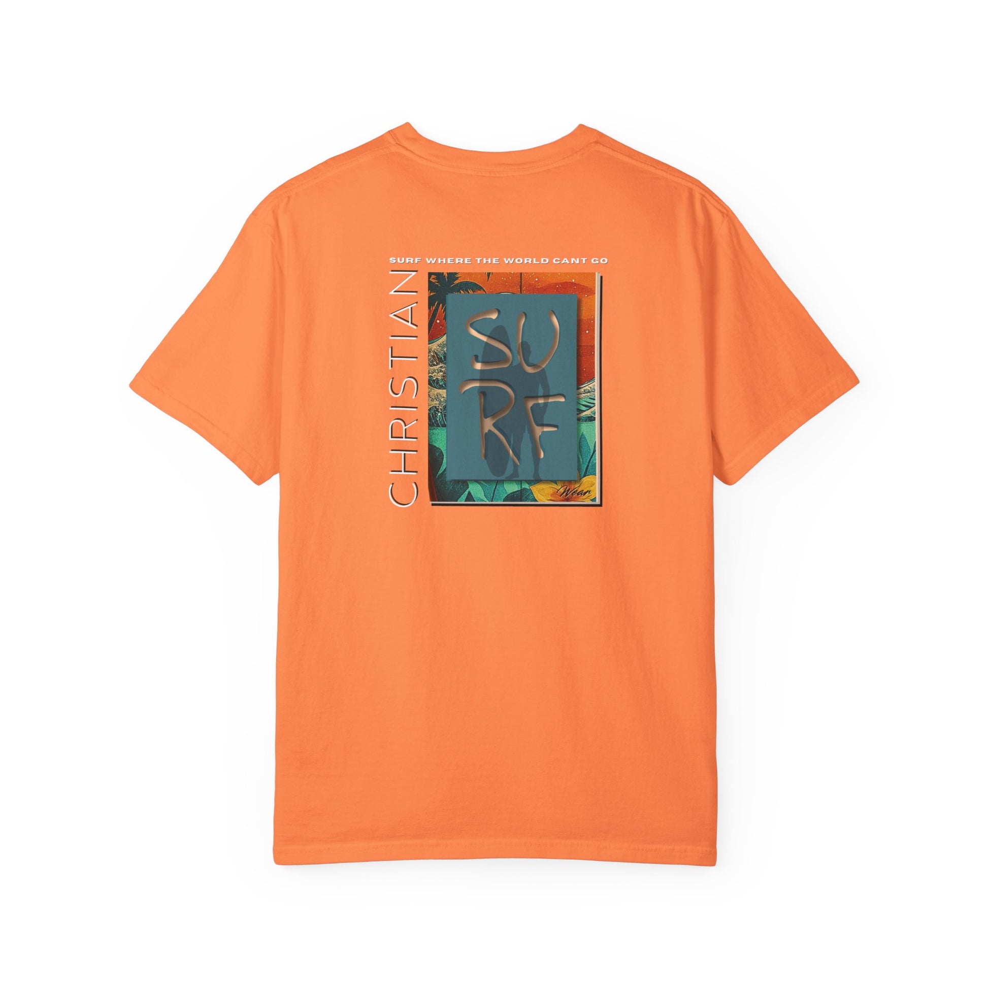 Christian Surf Wear Vibrant Surfing T-Shirt, Stylish Beachwear, Unisex Graphic Tee, Summer Outfit, Gift for Surfers, Casual Wear, Colorful Apparel