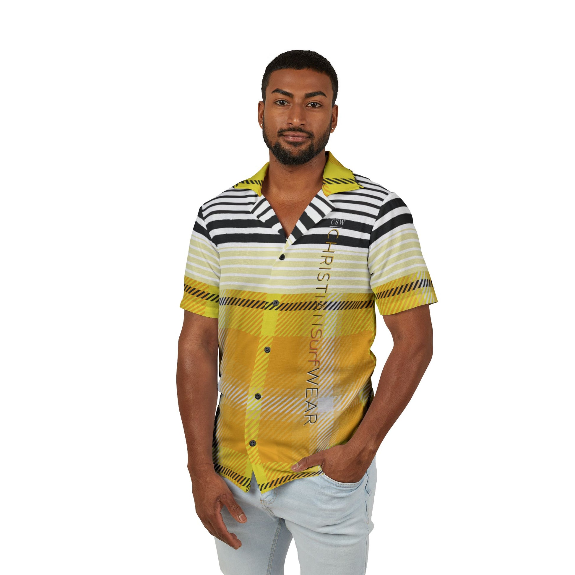 Christian Surf Wear Men's Vintage Fishing Men's Hawaiian Camp Shirt, Summer Vibes Shirt, Tropical Print Shirt, Vacation Shirt, Relaxed Fit Shirt, Beach Party Outfit