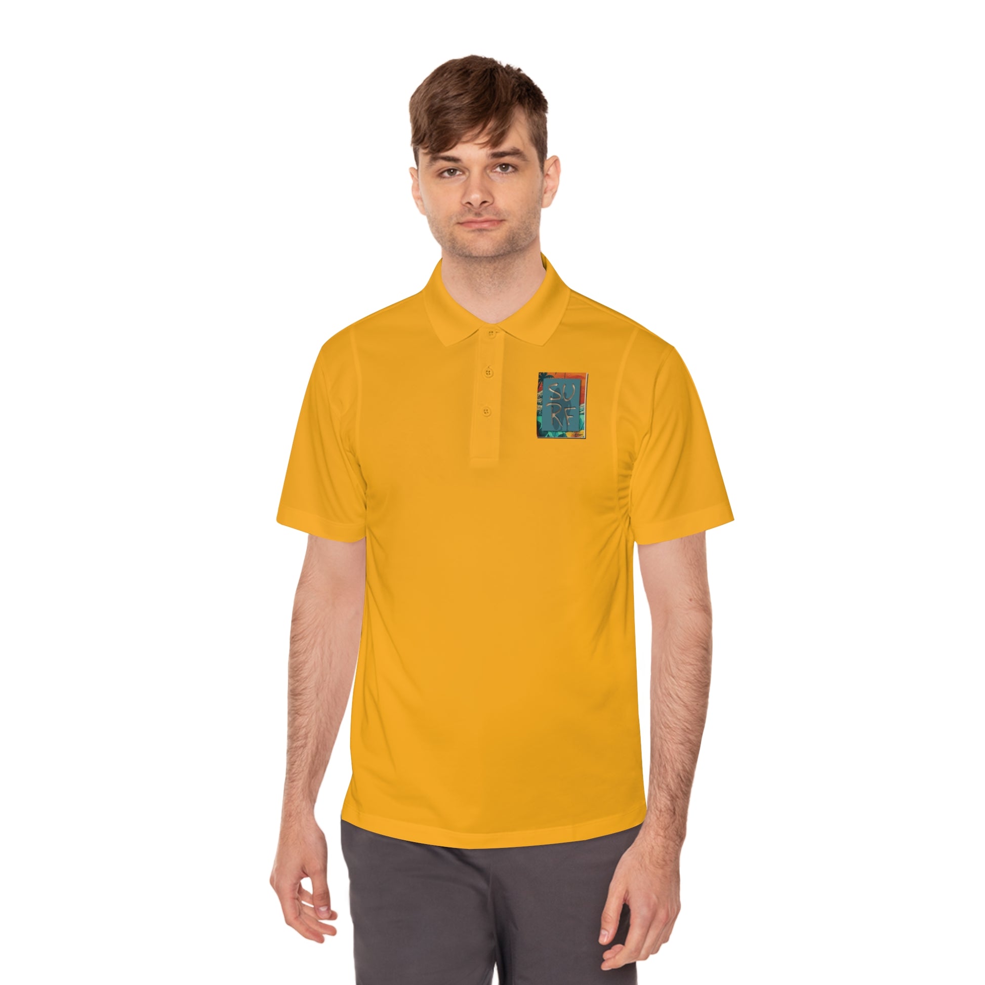 Vibrant Men's Sport Polo Shirt with Artistic Design, Casual Wear, Golf Shirt, Active Lifestyle, Trendy Sports Polo, Unique Gift Idea