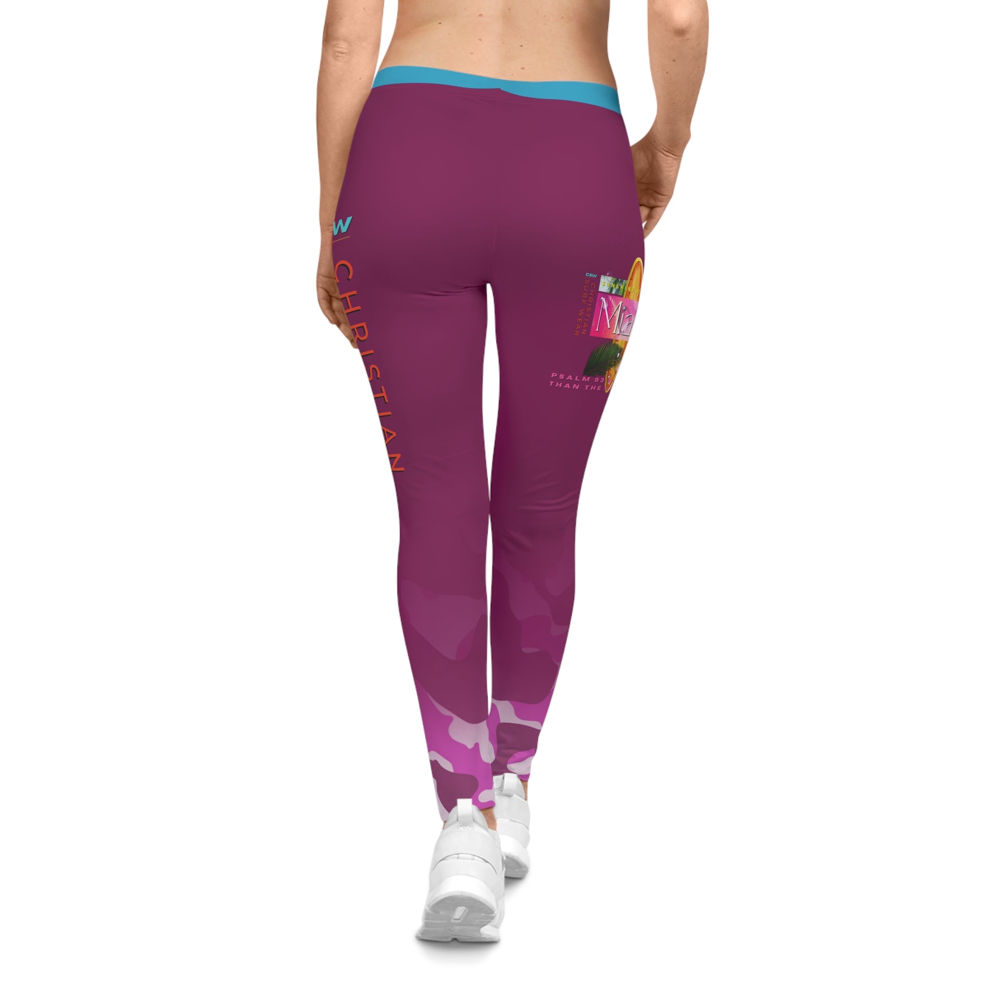 Christian Surf Wear Vintage Militant Stylish Women's Casual Leggings, Comfortable Activewear, Everyday Fashion, Unique Gifts, Vibrant Design