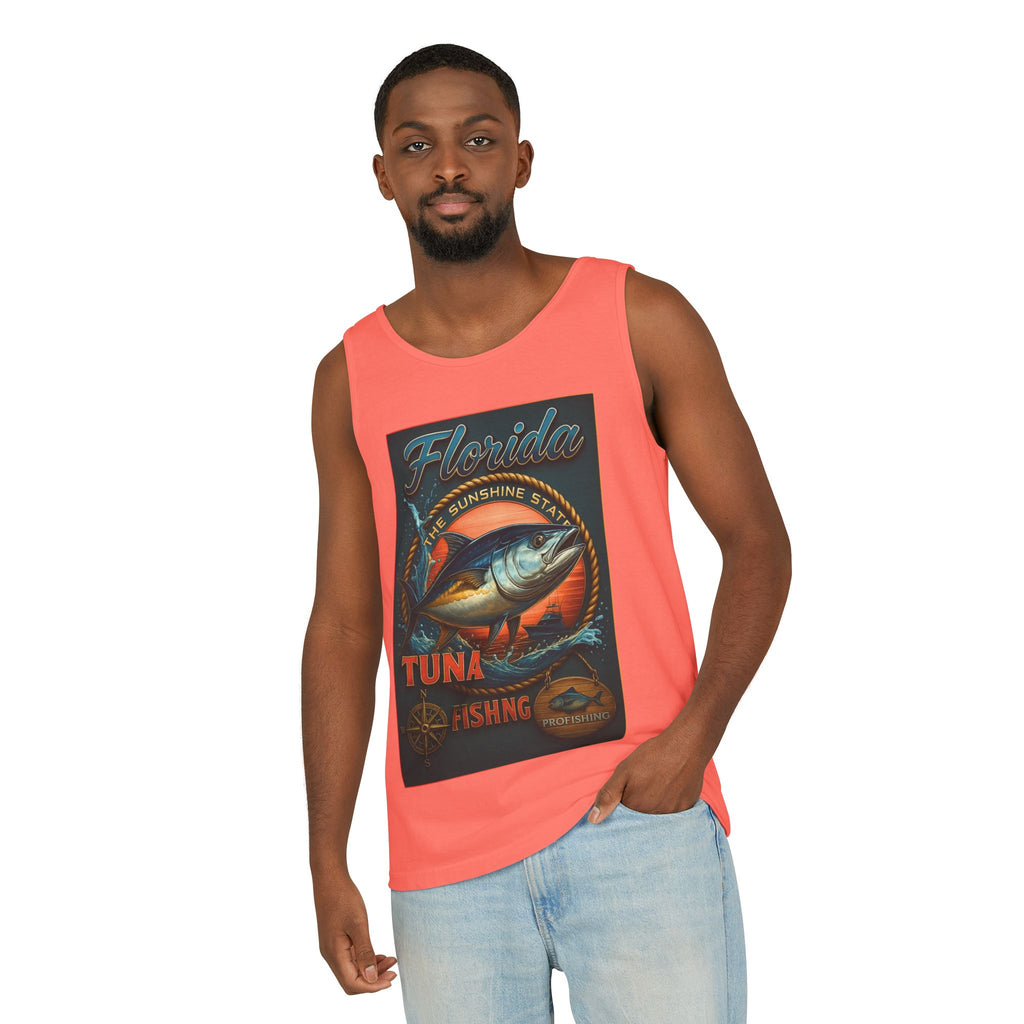 Vintage Florida Tuna Fishing Tank Top, Unisex Summer Beachwear, Surfing Gift for Fishermen, Surf Apparel, Vacation Outfit