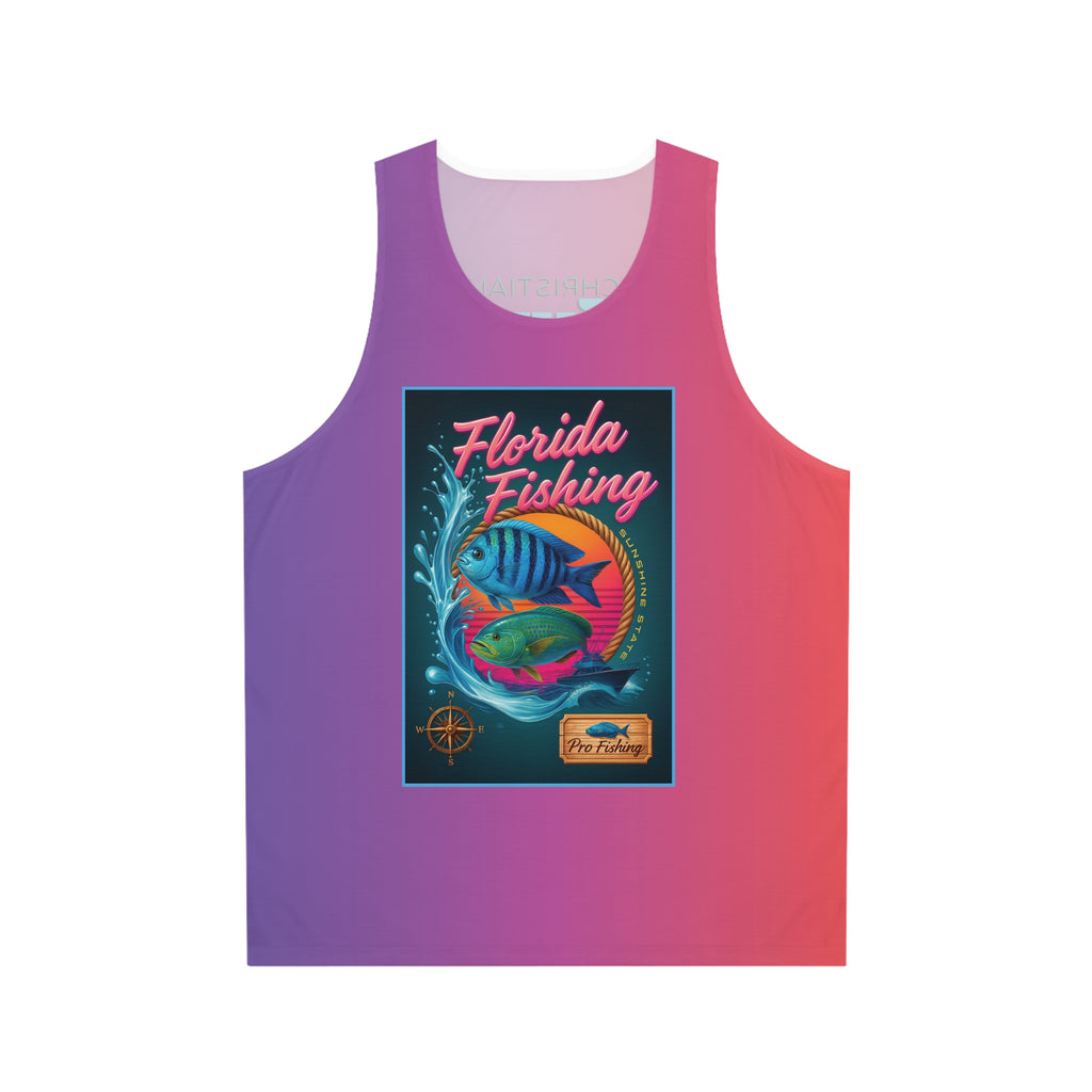 Christian Surf Wear Florida Fishing Unisex Tank Top - Stylish Beachwear, Summer Apparel, Fishing Gear, Surf Clothing, Casual Outdoor Top