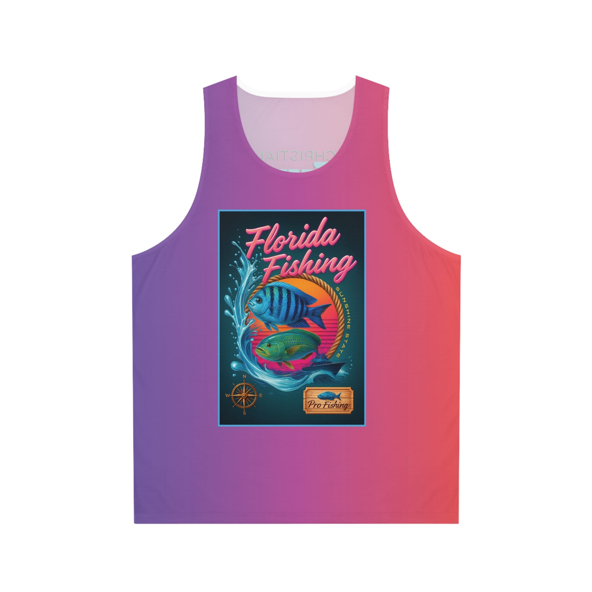 Christian Surf Wear Florida Fishing Unisex Tank Top - Stylish Beachwear, Summer Apparel, Fishing Gear, Surf Clothing, Casual Outdoor Top