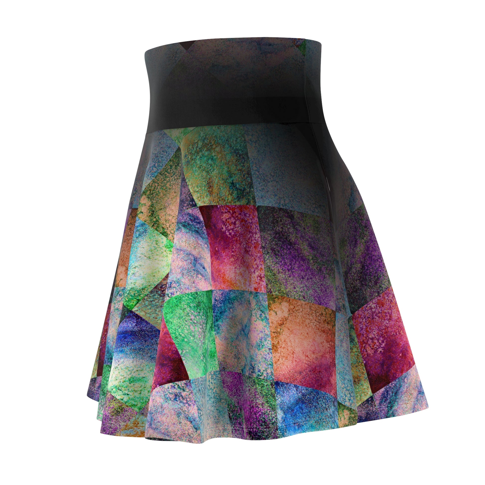 Surf Wear Vintage Graphic Colorful Women's Skater Skirt - Fun Casual Wear for Festivals, Summer Events, Parties, Everyday Style, Unique Fashion Statement