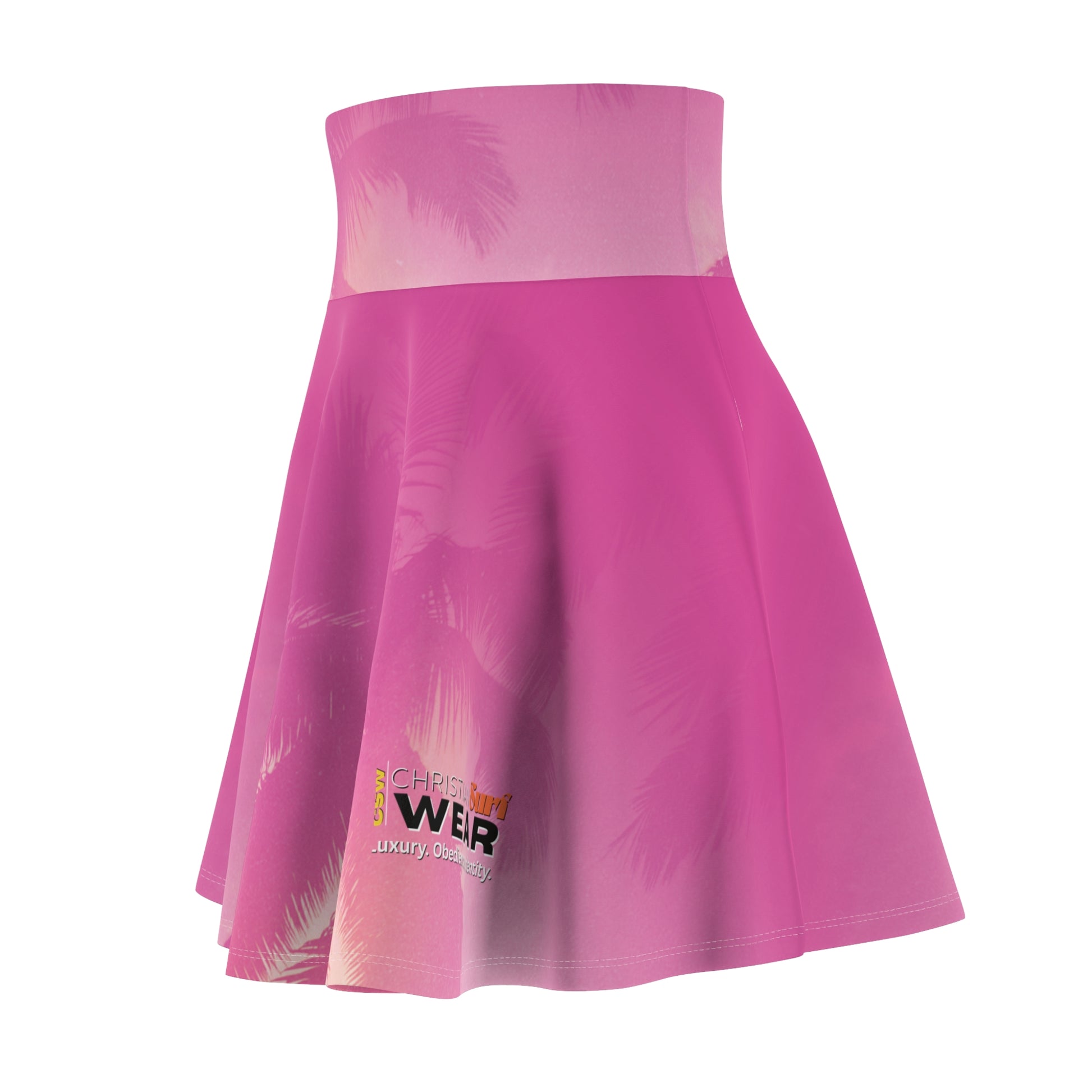 Women's Skater Skirt - Christian Surf Wear Palm Tree Graphic Tropical Dream