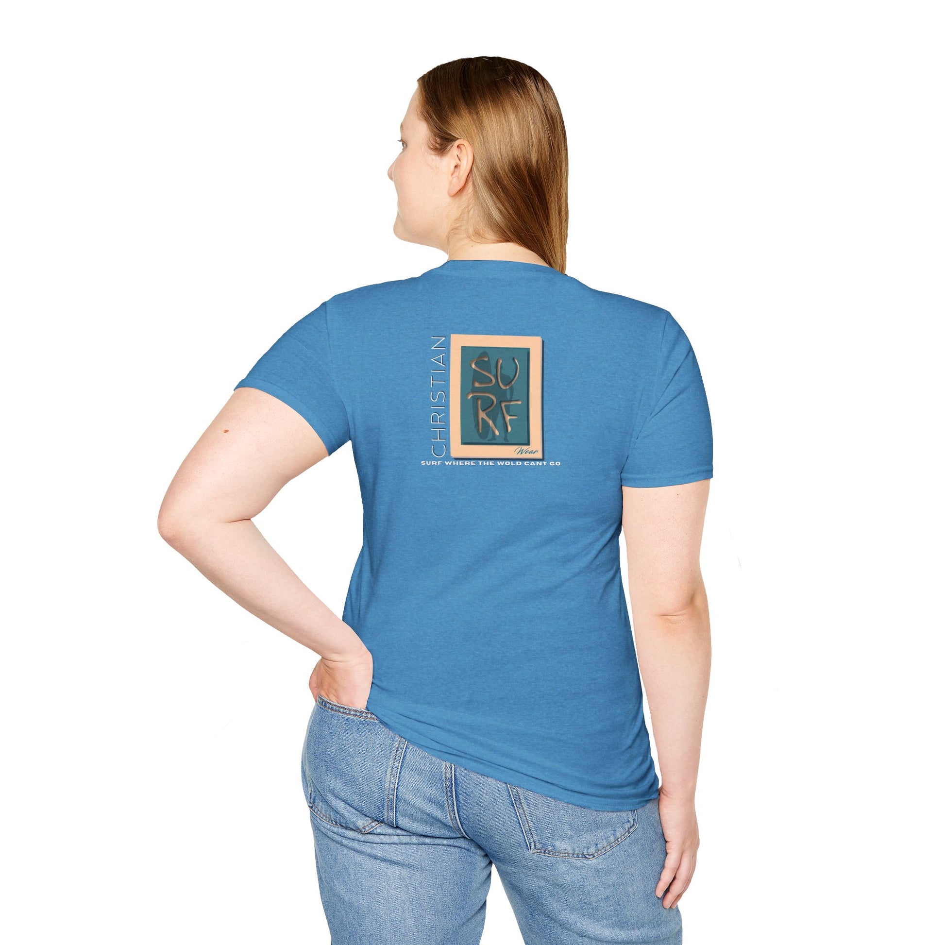 Marlin Graphic Dominion Deep - Unisex Softstyle T-Shirt Florida Marlin Fishing Tee Surfwear | Christian Ocean Apparel, Bold Pursuit Prophetic Vision Divine