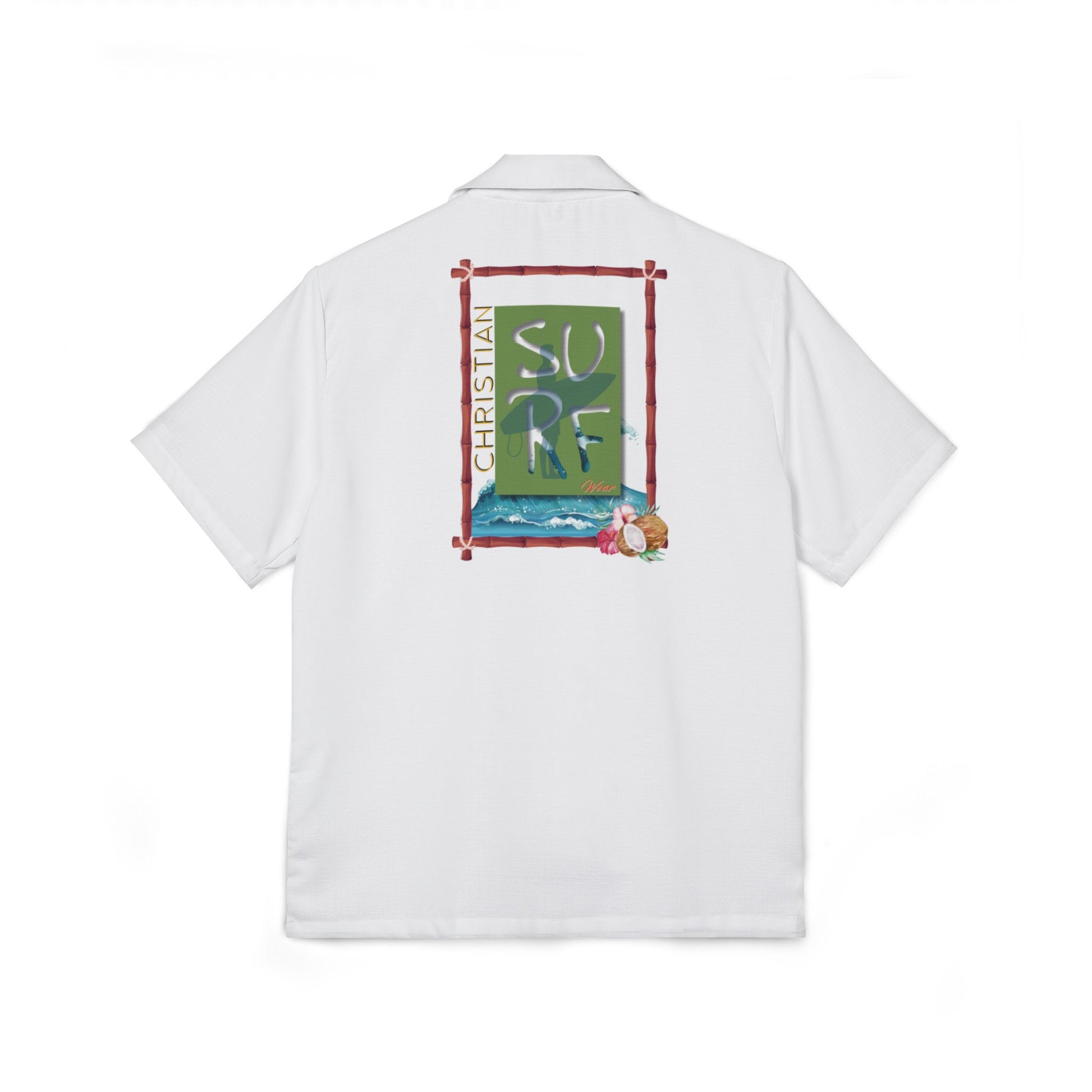 Christian Surf Wear Colorful Hawaiian Camp Shirt for Men, Summer Shirt, Vacation Shirt, Beachwear, Tropical Shirt, Relaxed Fit, Unique Gift Idea