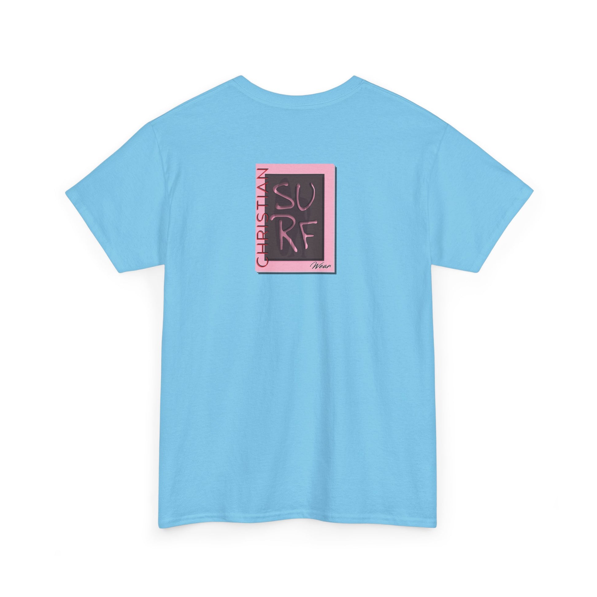 Angle at Work Surf Wear Vintage Beach Graphic - Angle riding a Surfboard Graphic Surfing Righteous Unisex Heavy Cotton Tee, Beachwear, Christian T-Shirt, Summer Fashion, Casual Style, Gift for Surfers