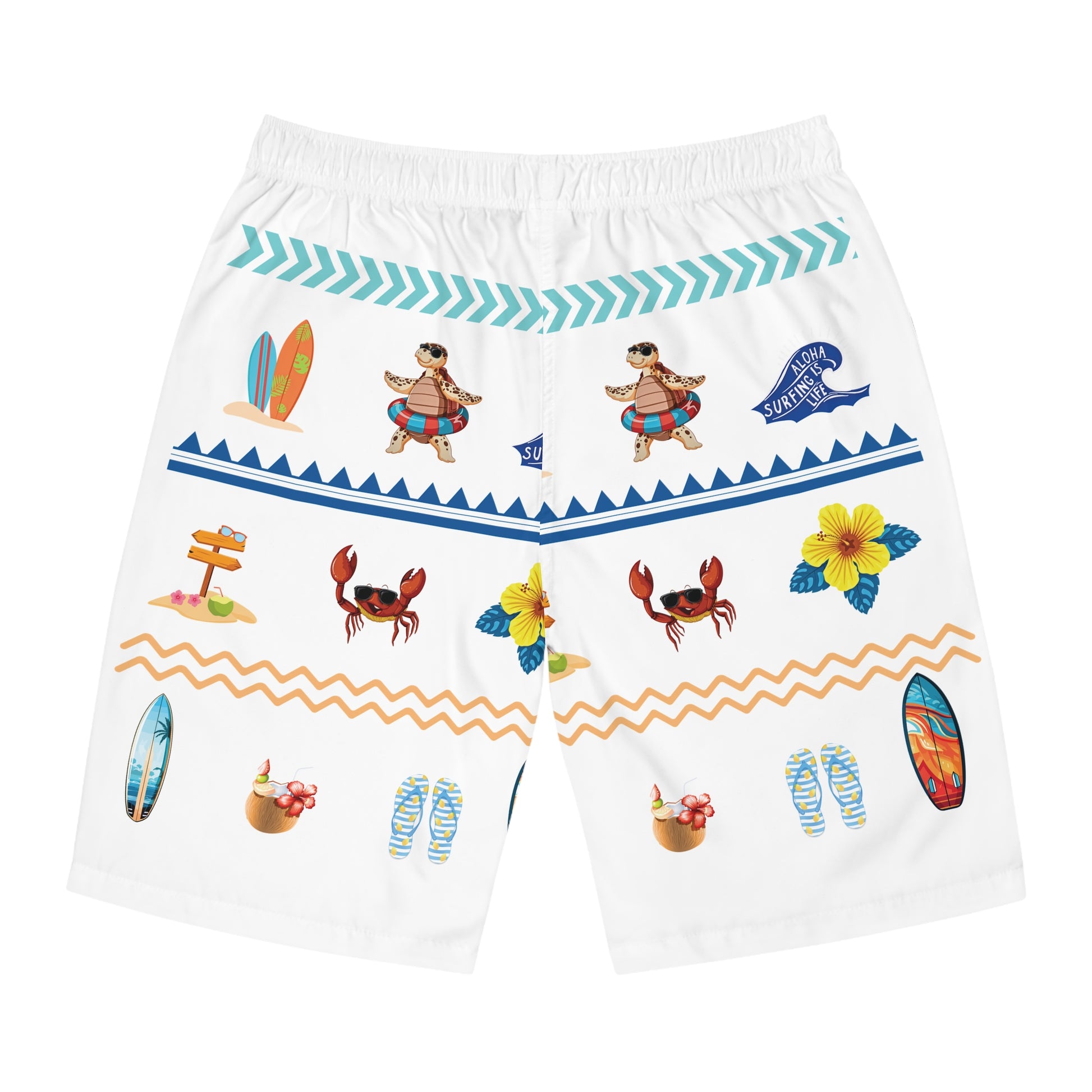 Christian Surf Wear Family Fun Graphic Tropical Board Shorts