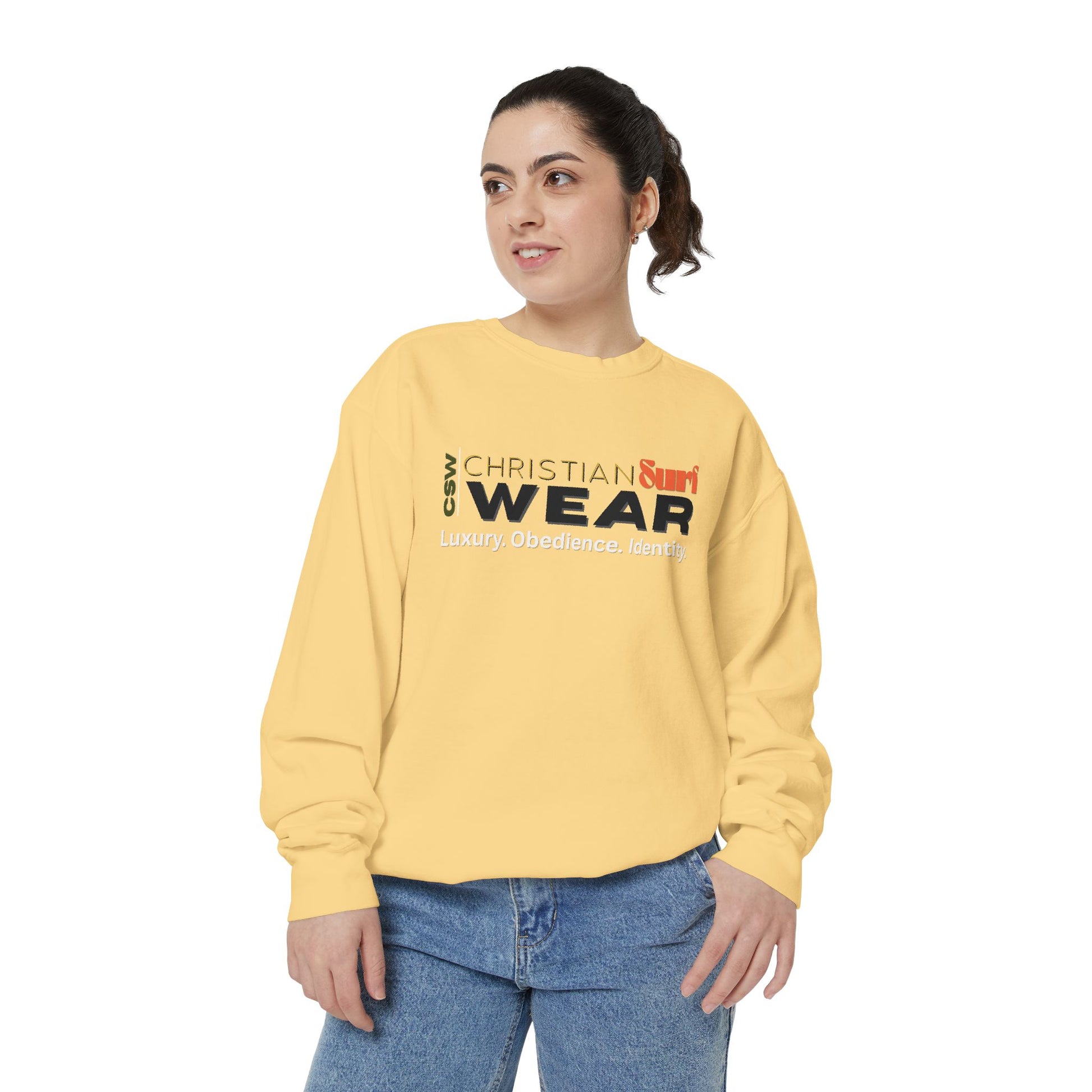 Sunshine Christian Surf Wear Sweatshirt | Unisex Garment-Dyed Pullover for Beach Vibes, Casual Wear, Surfing, Gift for Him/Her, Summer Style