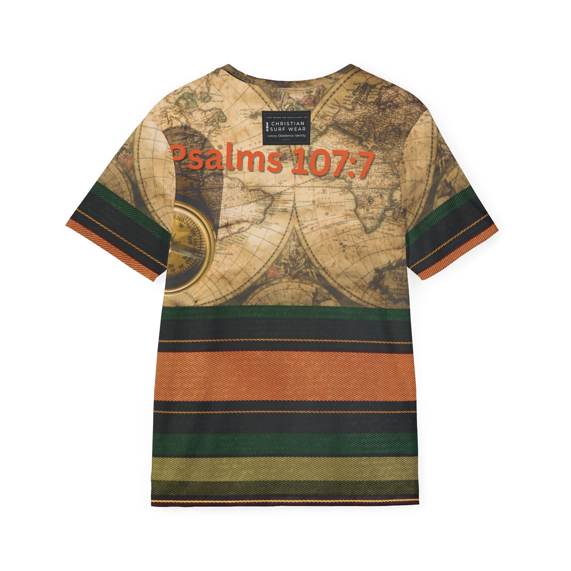 Christian Surf WearThe Right Way Men's Vintage Map Sports Jersey, Unique Athletic Wear, Casual T-Shirt, Unisex Fashion, Gift for Sports Enthusiasts, Retro Style Top