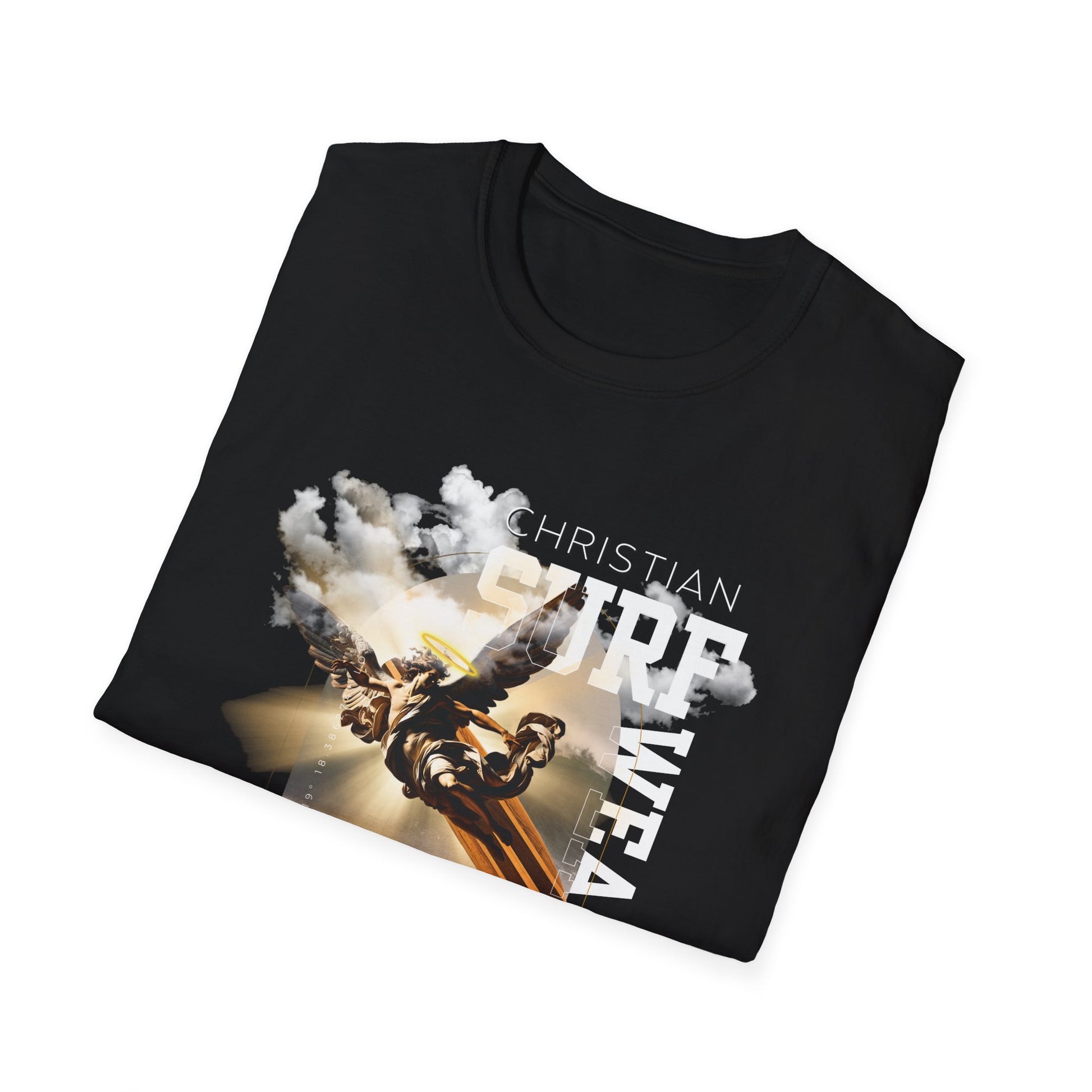 Surf Wear Angle Riding a Surfboard Graphic Vintage Surf Unisex T-Shirt, Beachwear, Summer Casual Tee, Gift for Surfers, Retro Aesthetic T-Shirt