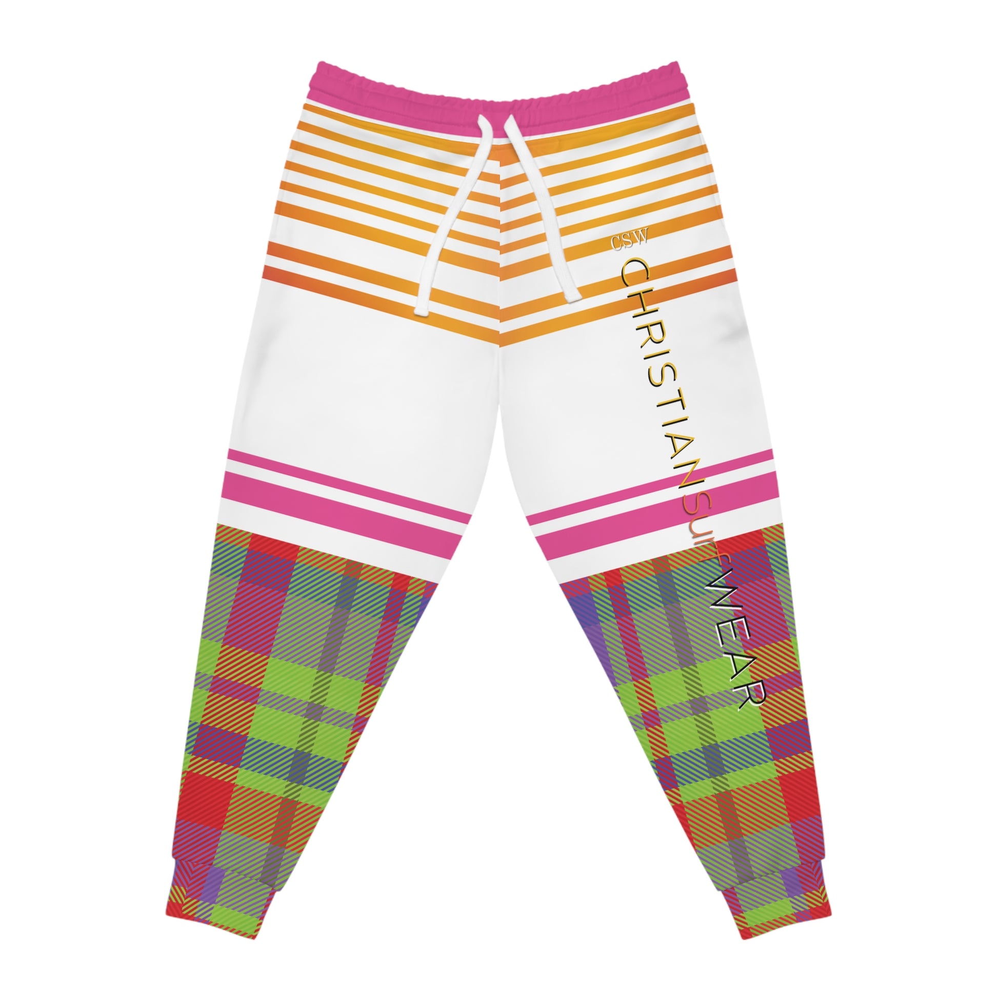 Christian Surf Wear Men's Vintage Colorful Athletic Joggers, Vibrant Loungewear, Fitness Pants, Casual Everyday Joggers, Trendy Sweatpants for Active Lifestyle