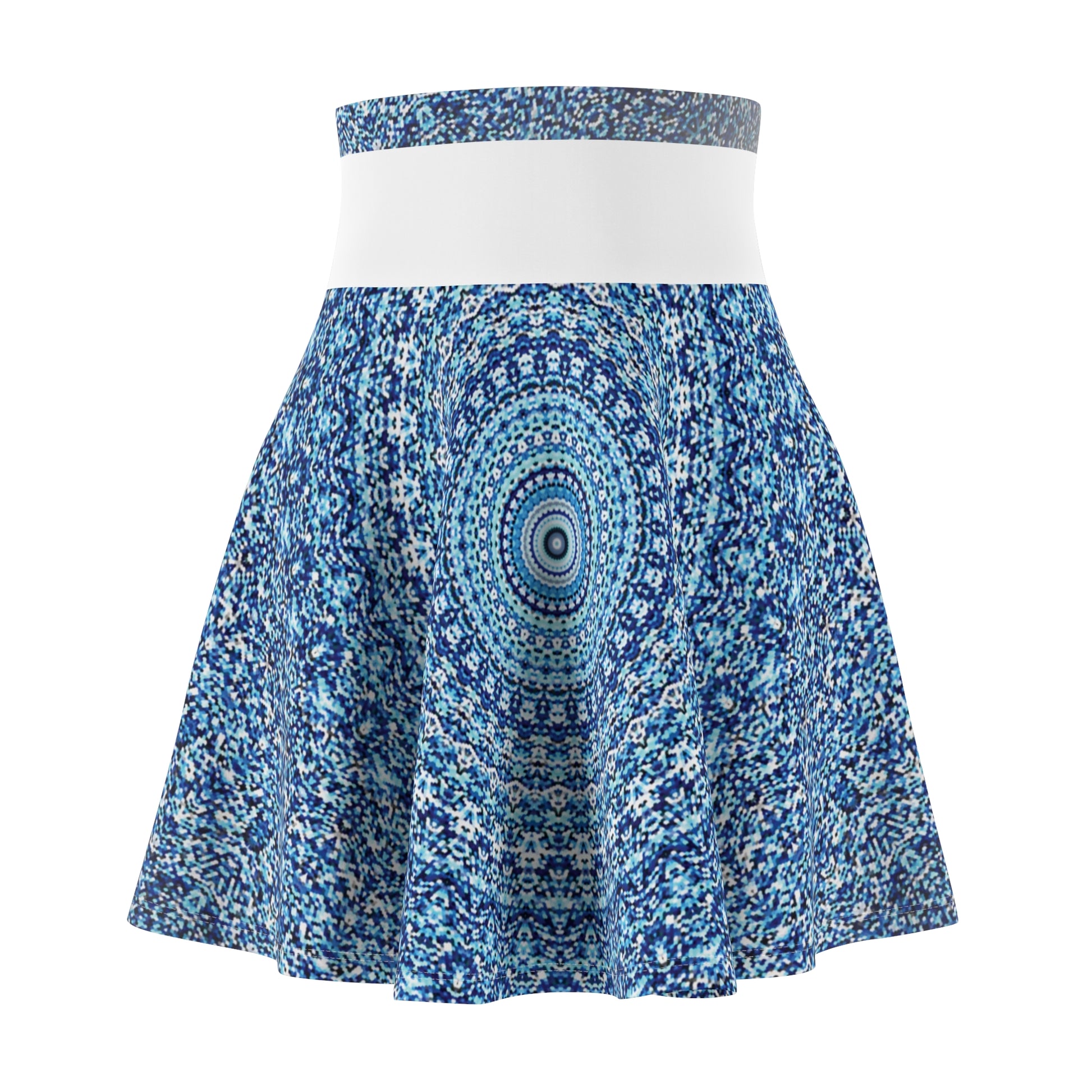 Surf Wear Summer Beauty Vintage Graphic Bohemian Blue Women's Skater Skirt, Festival Outfit, Summer Style, Eco-Friendly AOP Skirt, Casual Chic, Dancewear