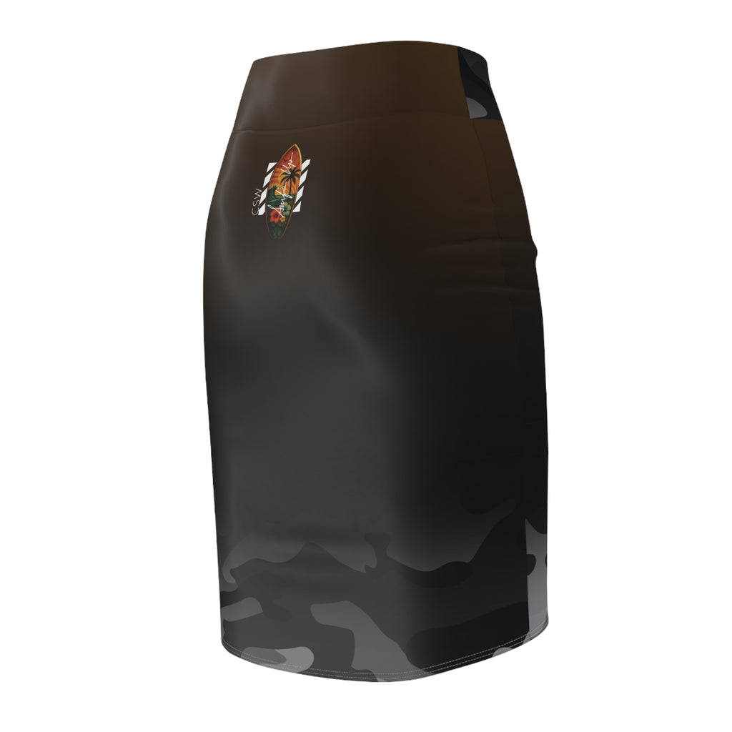 CSW|Christian Surf Wear Typography Graphic Pencil Skirt