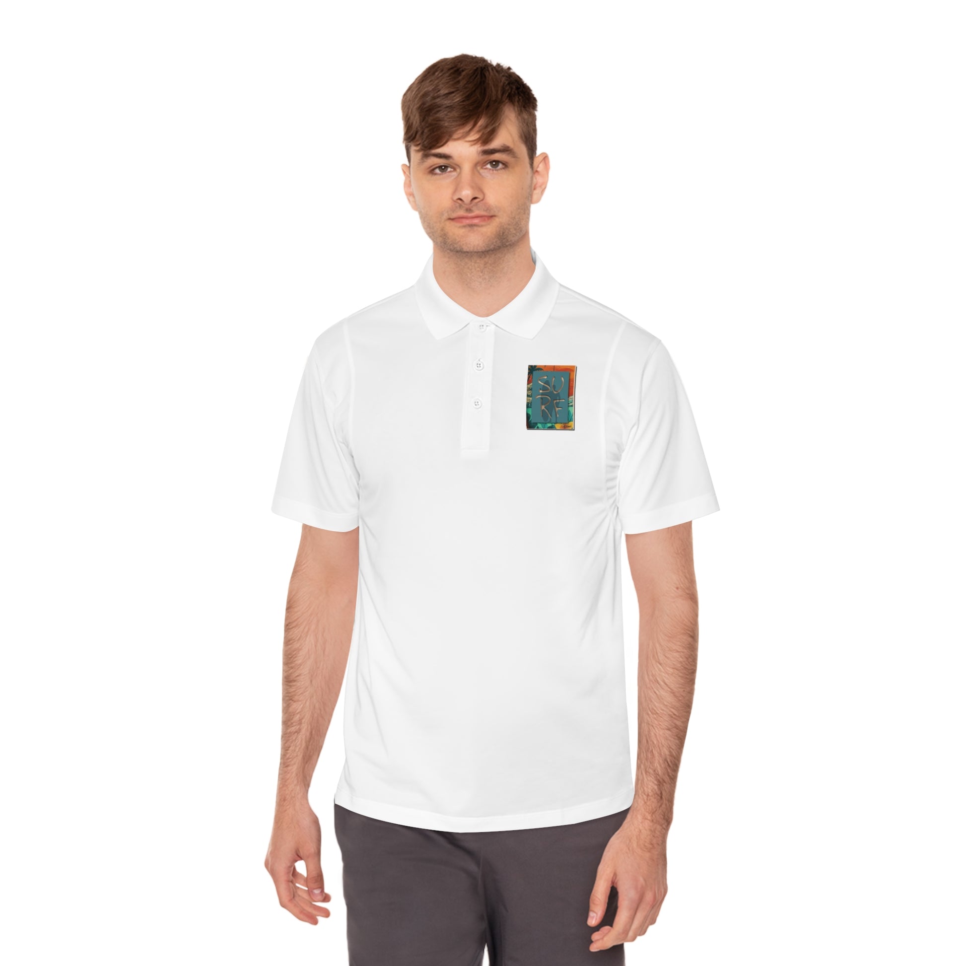 Vibrant Men's Sport Polo Shirt with Artistic Design, Casual Wear, Golf Shirt, Active Lifestyle, Trendy Sports Polo, Unique Gift Idea