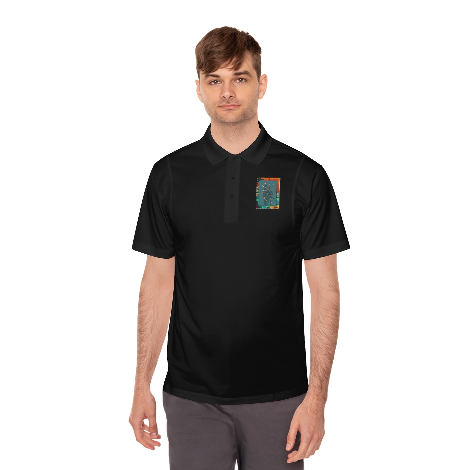 Vibrant Men's Sport Polo Shirt with Artistic Design, Casual Wear, Golf Shirt, Active Lifestyle, Trendy Sports Polo, Unique Gift Idea