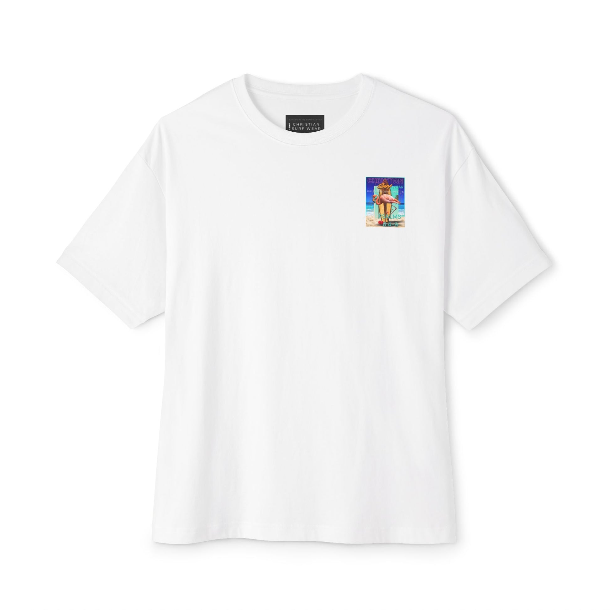 Christian Surf Wear Retro Vibrant-Inspired Unisex Oversized Boxy Tee, Beach Vibes, Faith Apparel, Summer Wear, Casual Christian Fashion