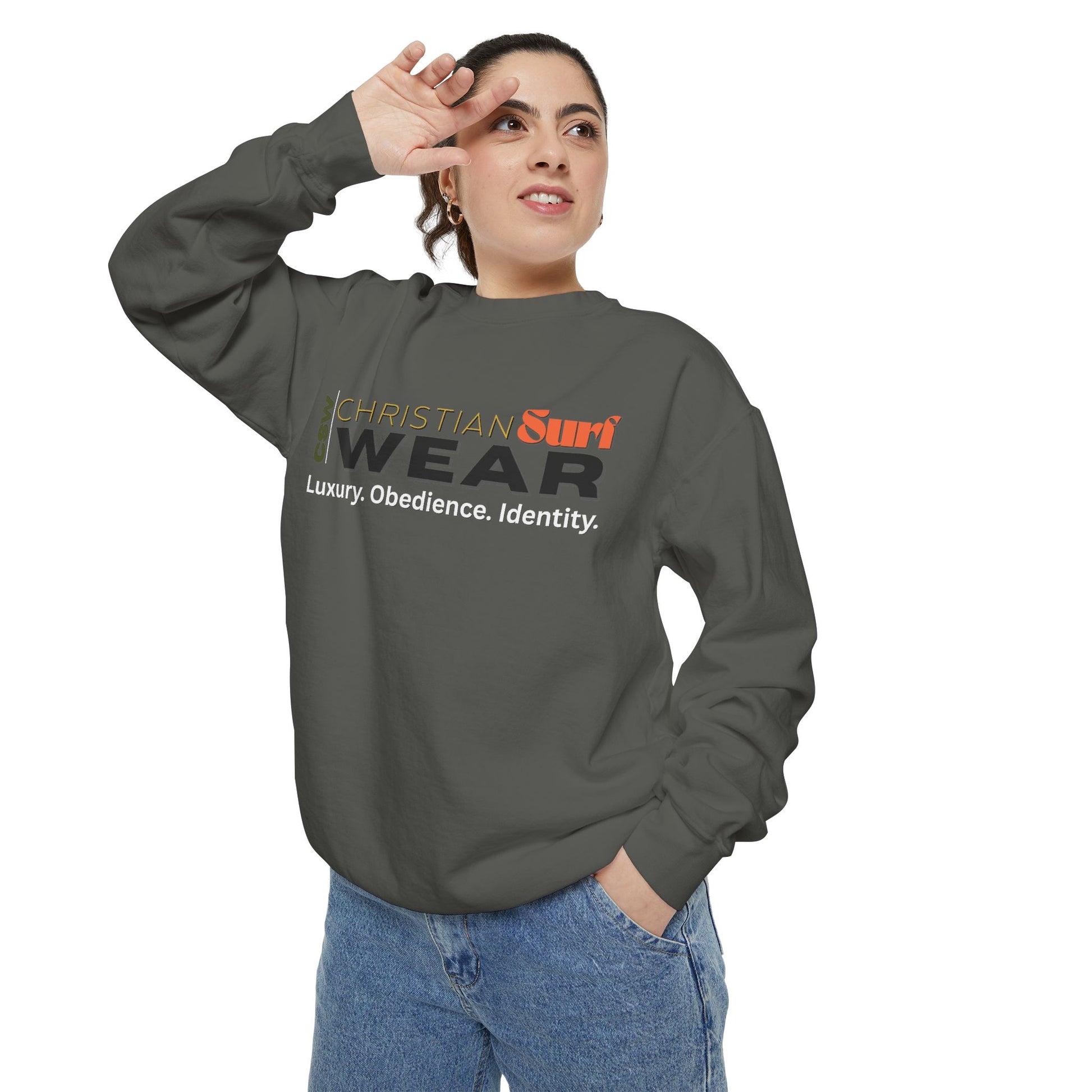 Sunshine Christian Surf Wear Sweatshirt | Unisex Garment-Dyed Pullover for Beach Vibes, Casual Wear, Surfing, Gift for Him/Her, Summer Style
