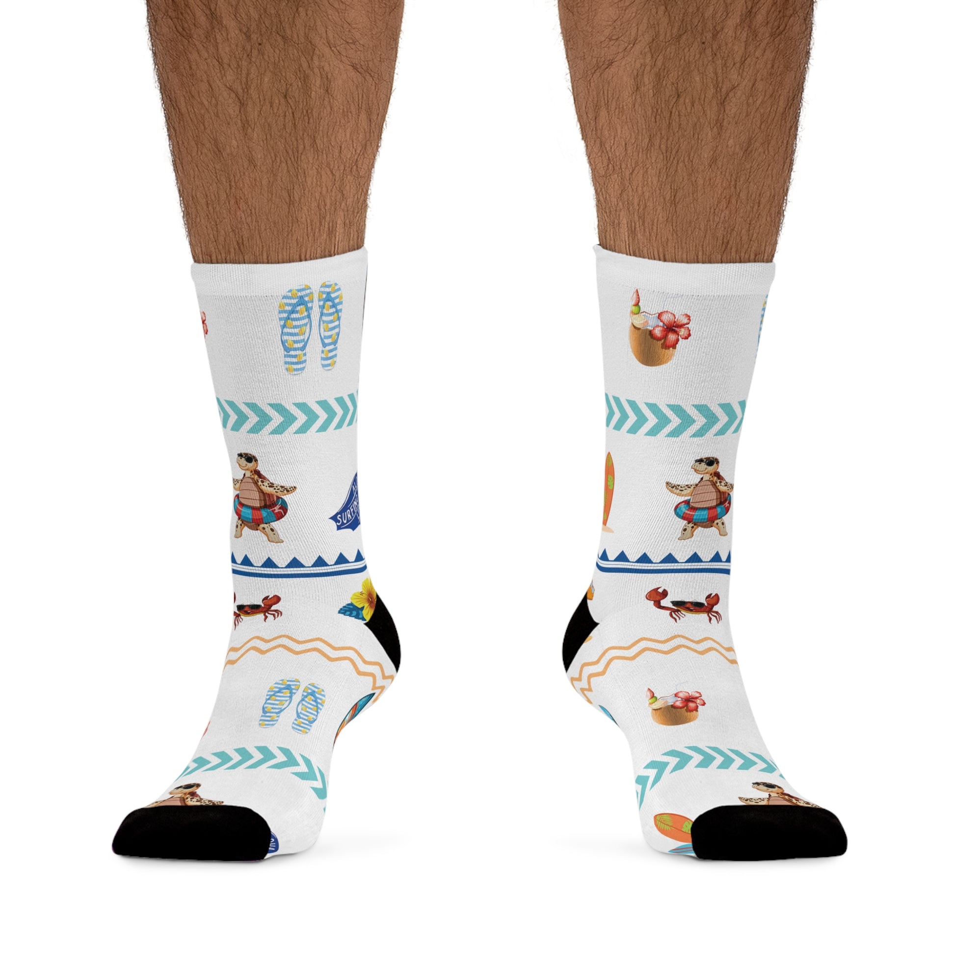 Christian Surf Wear Fun Beach-Vibes Themed Recycled Poly Socks | Fun Summer Footwear, Eco-Friendly Gifts, Casual Everyday Use, Vacation Accessories, Unique Party Favors