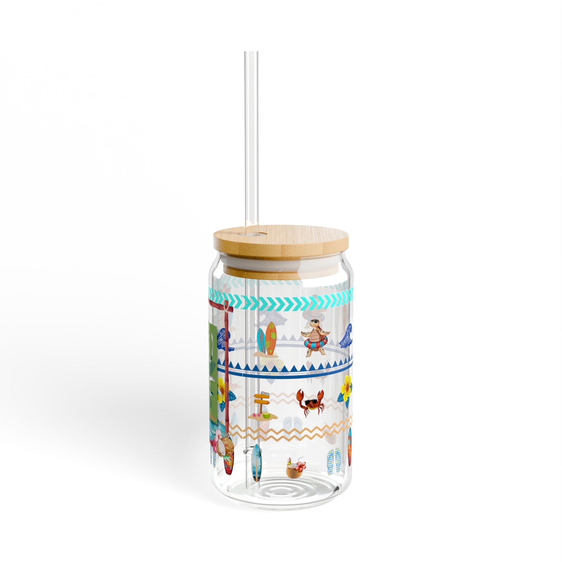 Christian Surf Wear Fun Beach Vibe Aloha Kingdom Sipper Glass