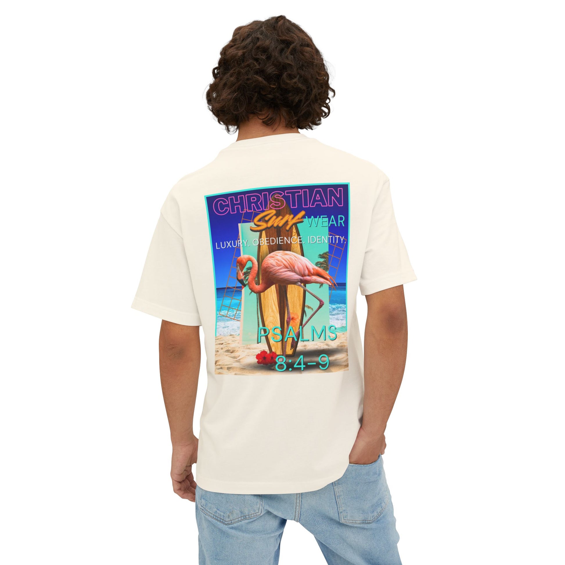 Christian Surf Wear Retro Vibrant-Inspired Unisex Oversized Boxy Tee, Beach Vibes, Faith Apparel, Summer Wear, Casual Christian Fashion
